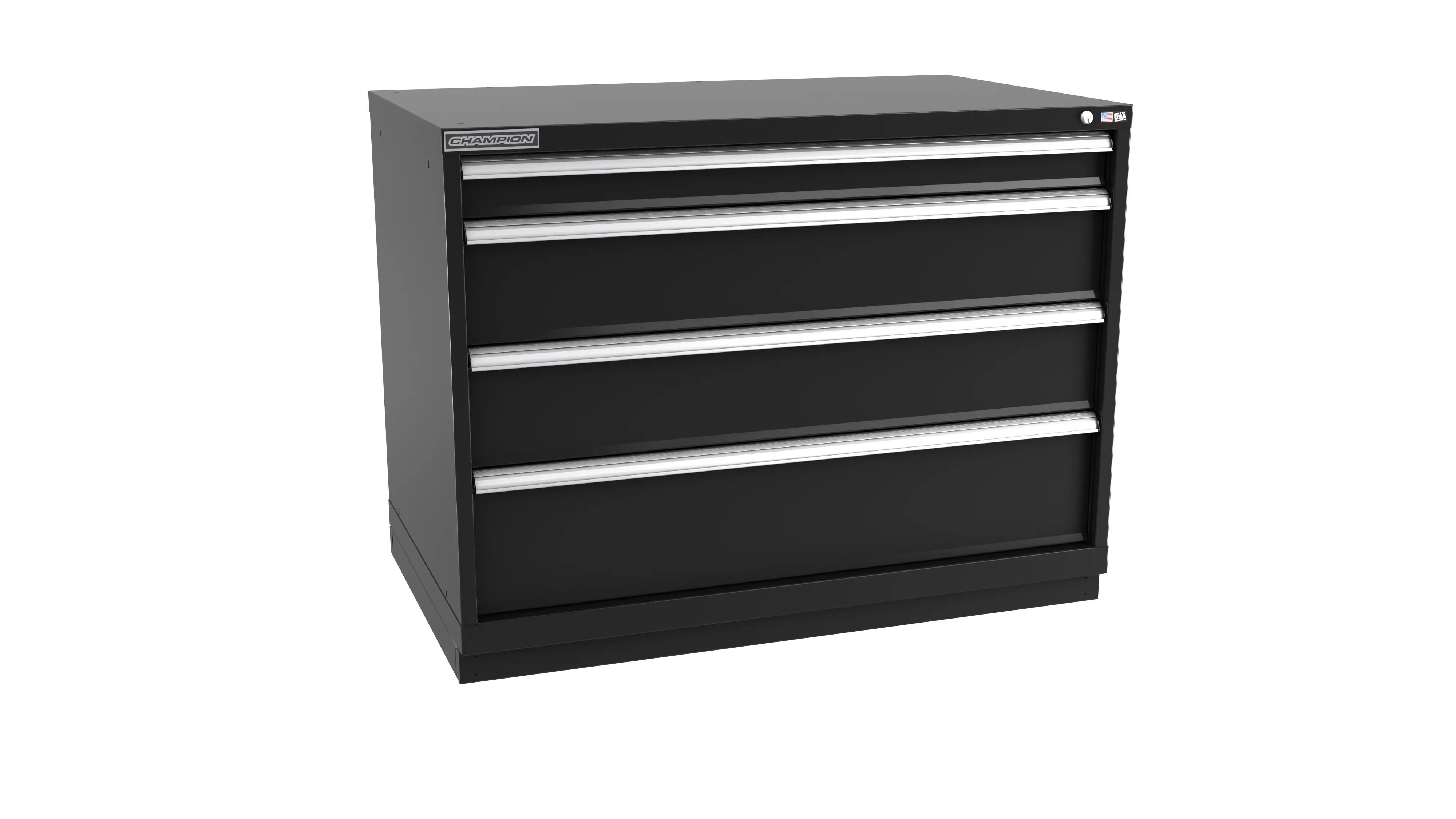 Champion Tool 4-Drawer Metal Modular Storage Cabinet with 104 Internal Compartments, 47 W x 35-7/8 H x 28-1/2 D in - CM EW1500-0402-ILC-FTB Champion Tool Storage