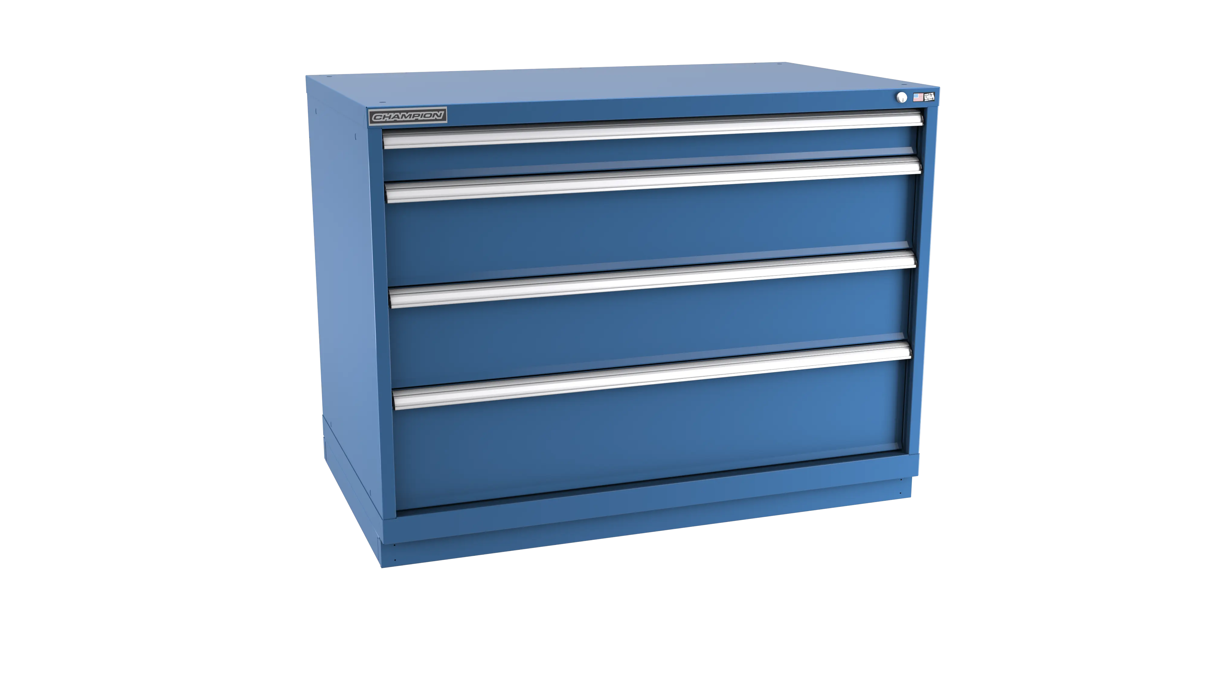Champion Tool 4-Drawer Metal Modular Storage Cabinet with 104 Internal Compartments, 47 W x 35-7/8 H x 28-1/2 D in - CM EW1500-0402-ILC-FTB Champion Tool Storage