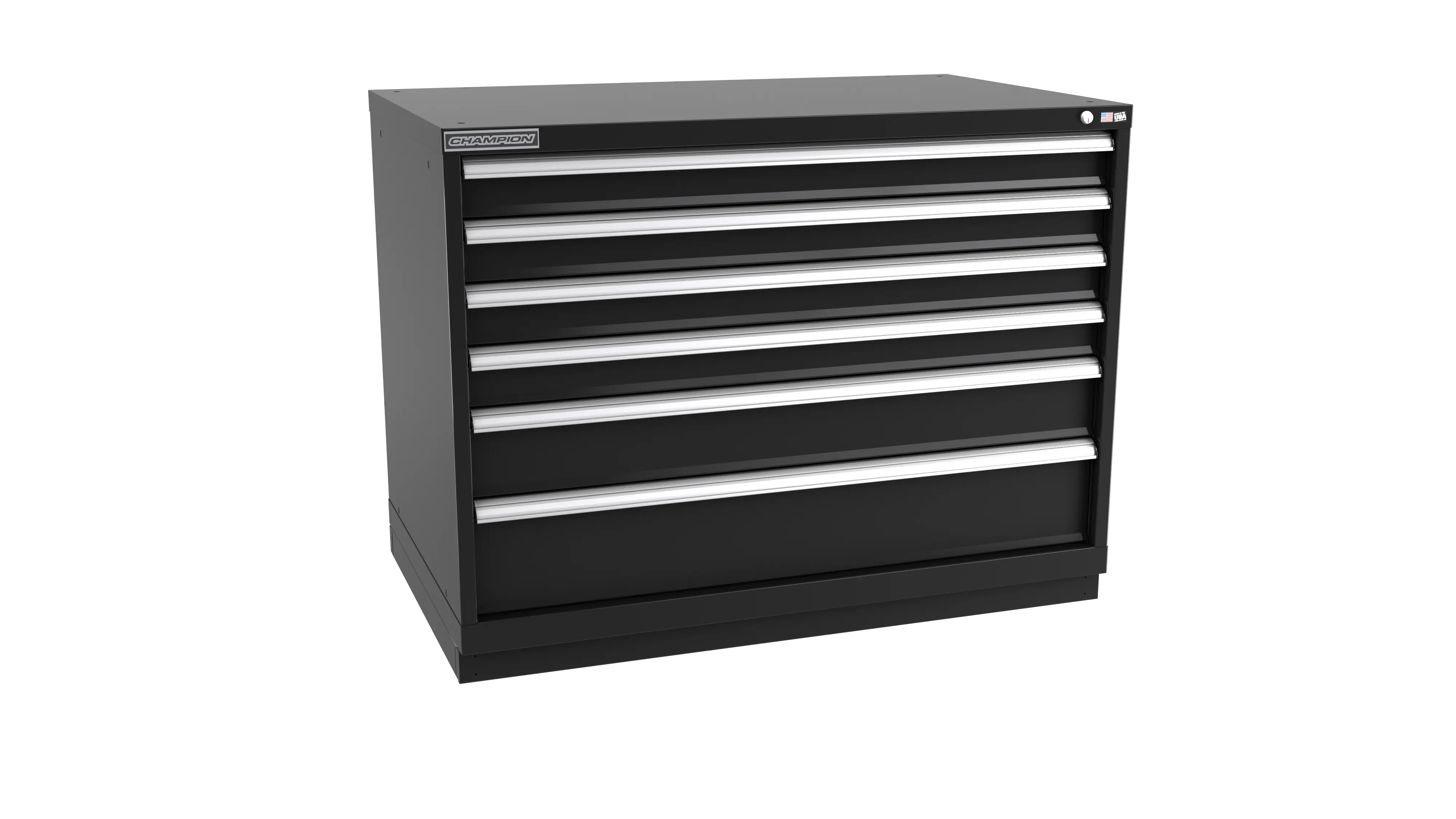 Champion Tool 6-Drawer Metal Modular Storage Cabinet with 188(36, 28, 16) Internal Compartments, 47 W x 35-7/8 H x 28-1/2 D in - CM EW1500-0601-ILC-FTB Champion Tool Storage