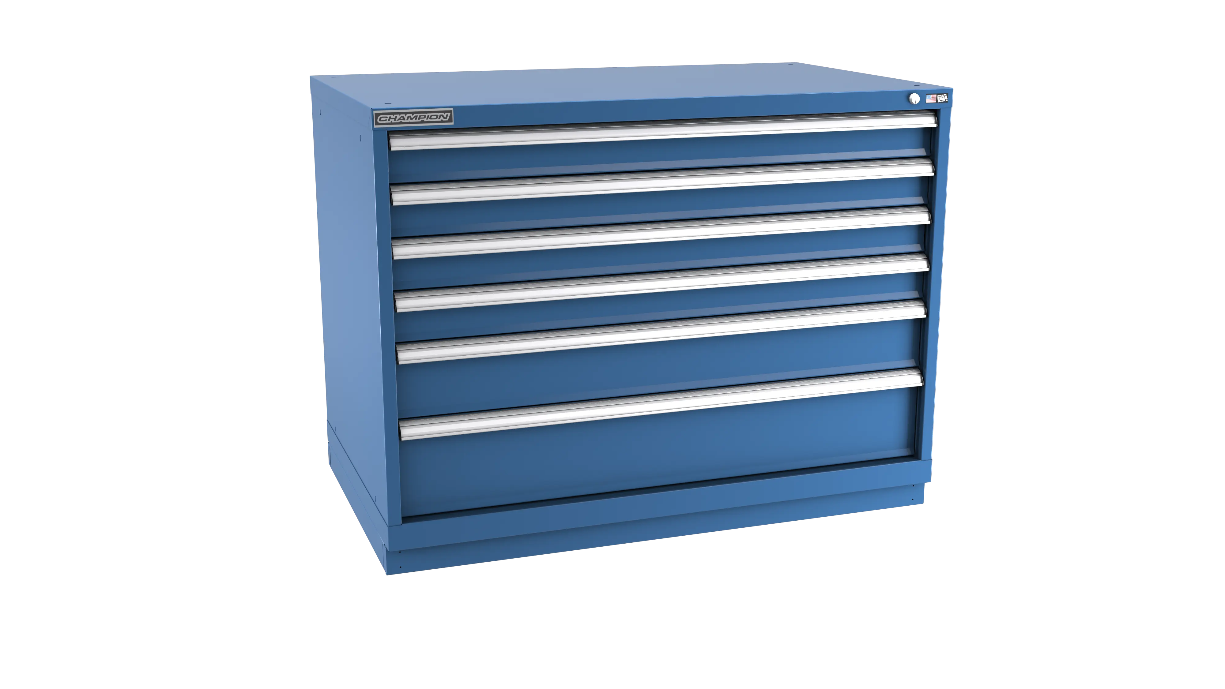 Champion Tool 6-Drawer Metal Modular Storage Cabinet with 188(36, 28, 16) Internal Compartments, 47 W x 35-7/8 H x 28-1/2 D in - CM EW1500-0601-ILC-FTB Champion Tool Storage