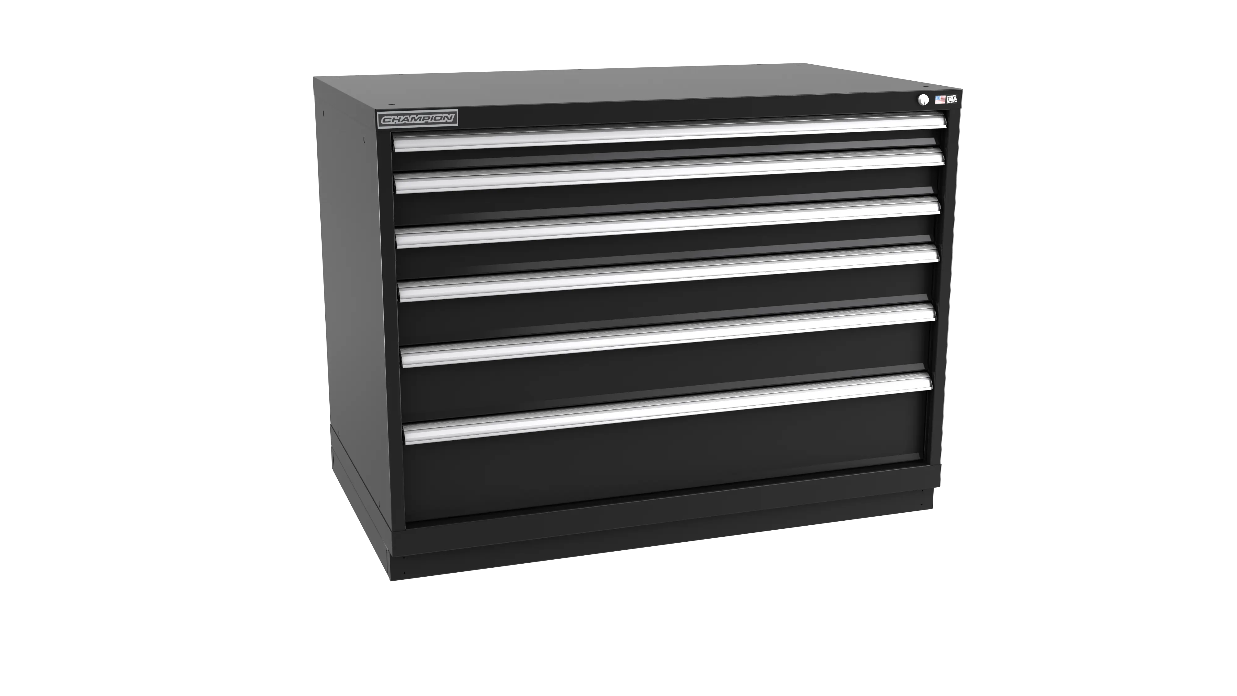 Champion Tool 6-Drawer Metal Modular Storage Cabinet with 188(36, 32, 28, 16) Internal Compartments, 47 W x 35-7/8 H x 28-1/2 D in - CM EW1500-0602-ILC-FTB Champion Tool Storage