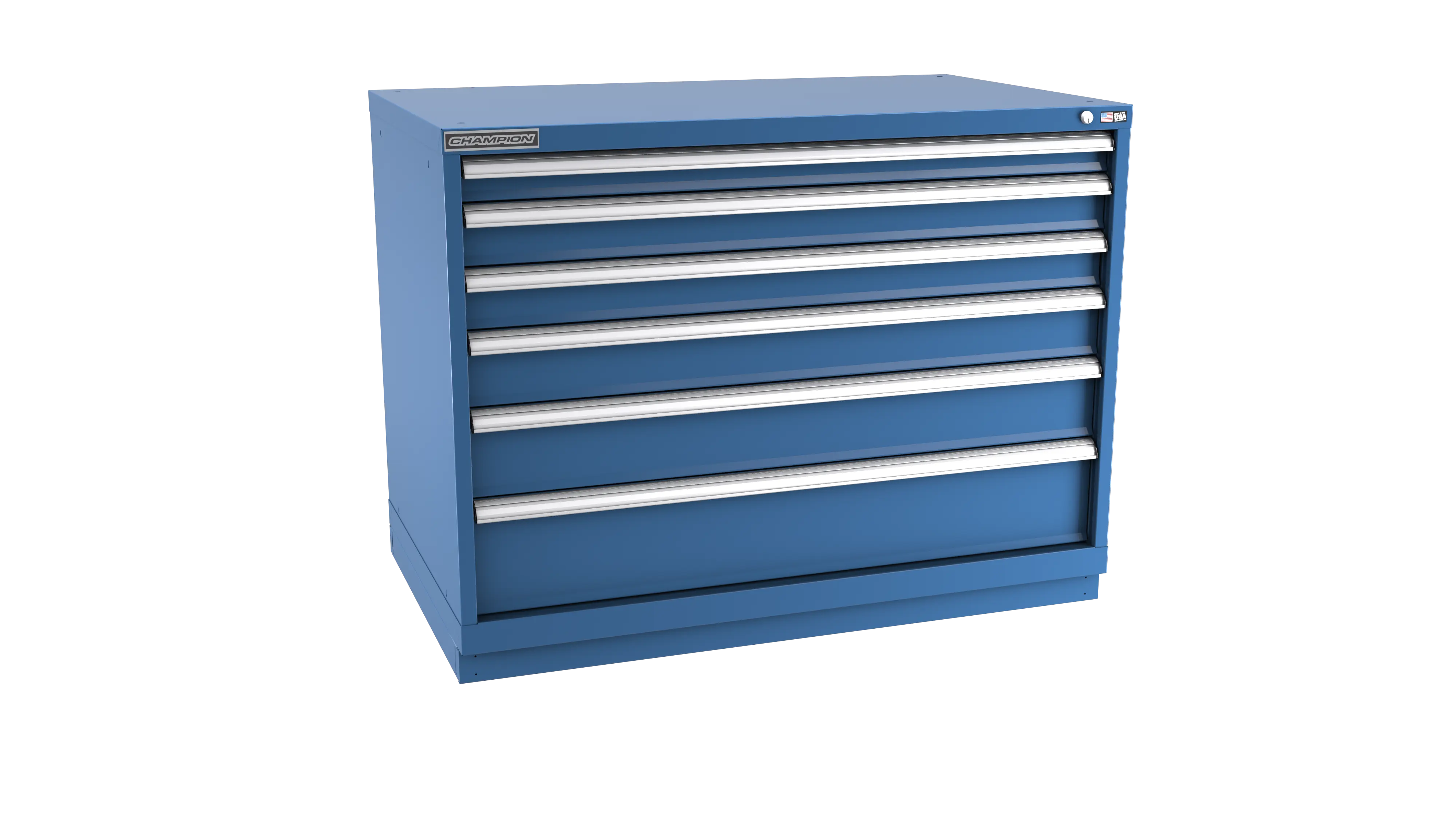Champion Tool 6-Drawer Metal Modular Storage Cabinet with 188(36, 32, 28, 16) Internal Compartments, 47 W x 35-7/8 H x 28-1/2 D in - CM EW1500-0602-ILC-FTB Champion Tool Storage