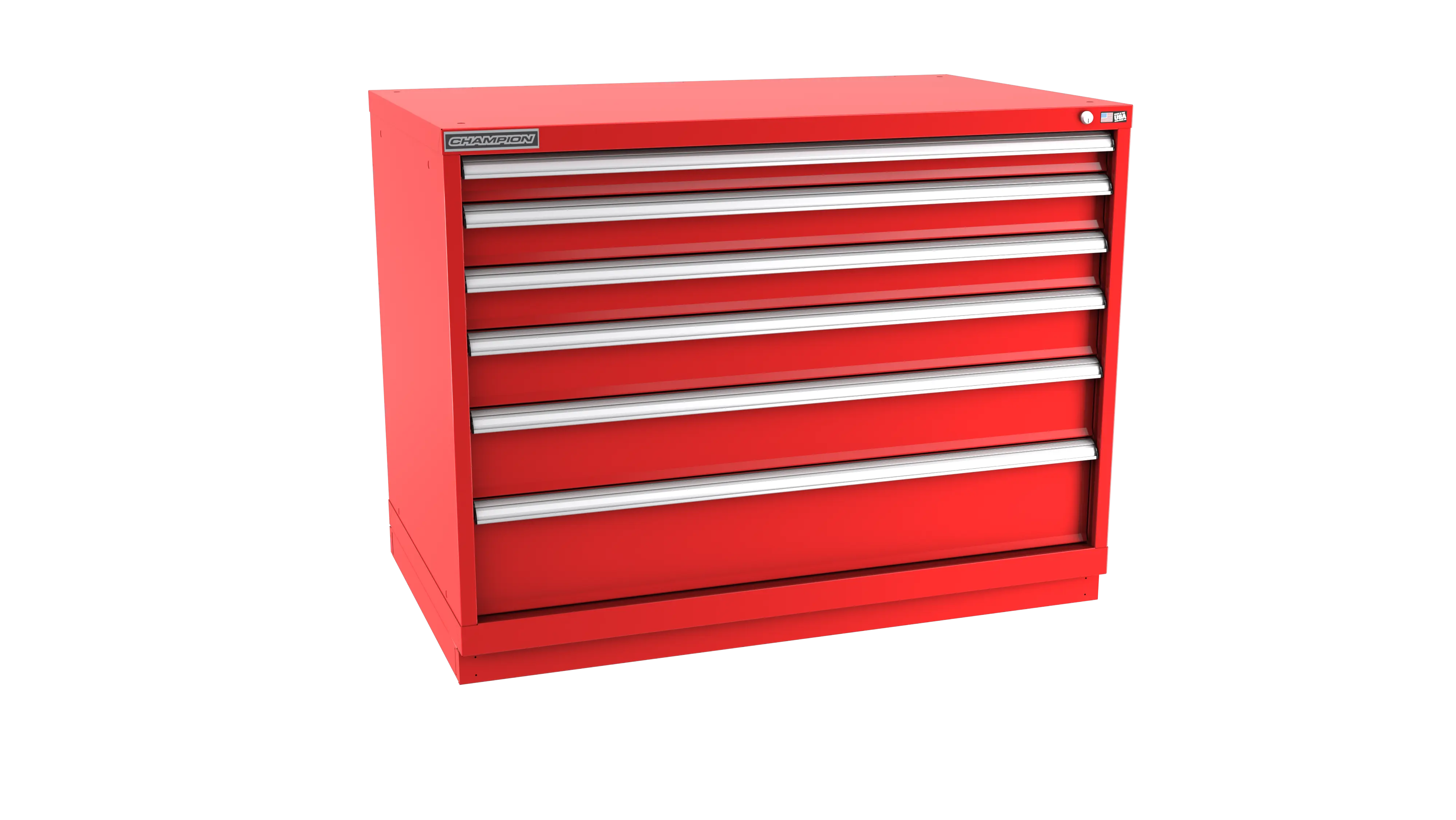 Champion Tool 6-Drawer Metal Modular Storage Cabinet with 188(36, 32, 28, 16) Internal Compartments, 47 W x 35-7/8 H x 28-1/2 D in - CM EW1500-0602-ILC-FTB Champion Tool Storage