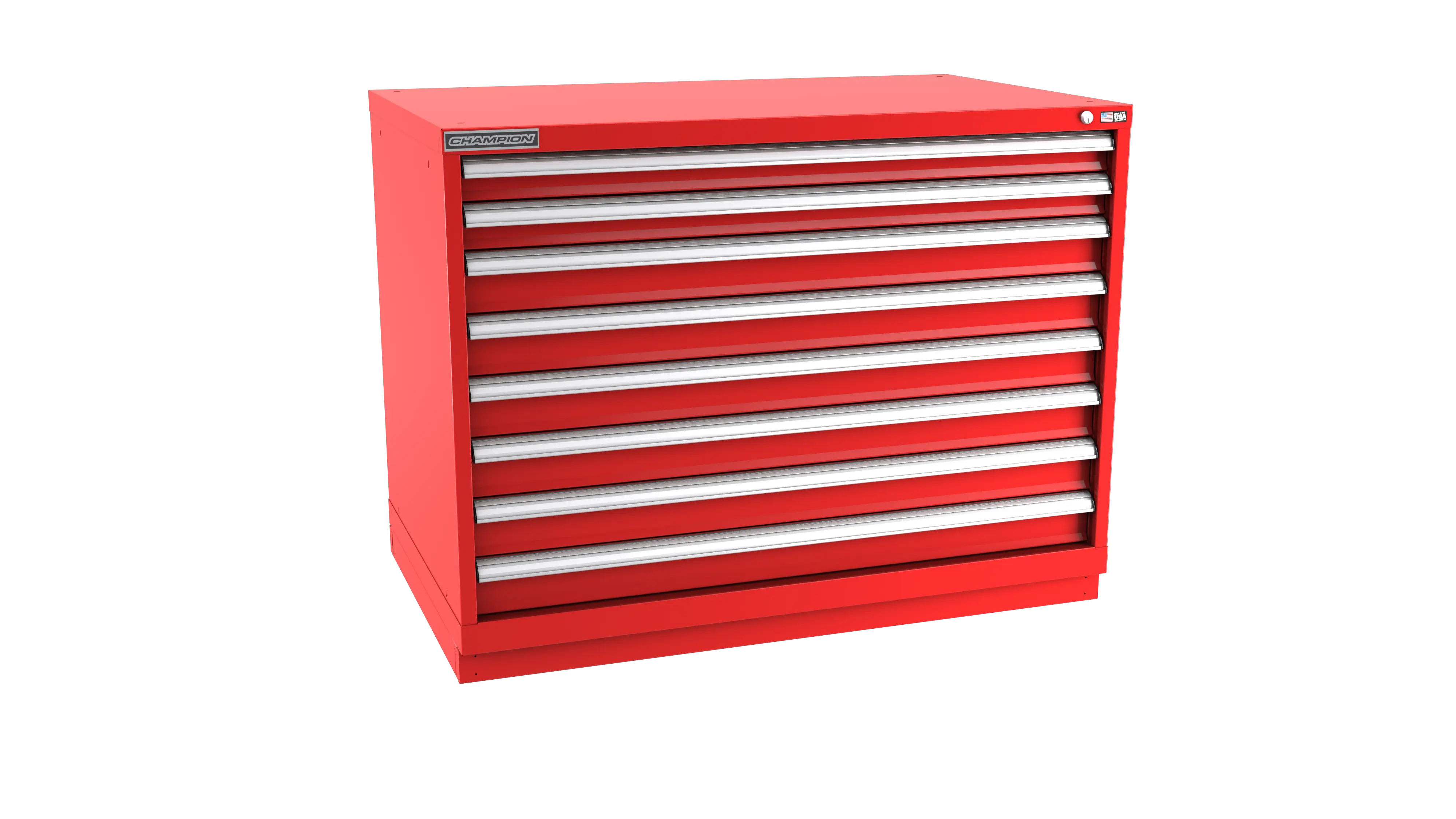 Champion Tool 8-Drawer Metal Modular Storage Cabinet with 240 Internal Compartments, 47 W x 35-7/8 H x 28-1/2 D in - CM EW1500-0801-ILC-FTB Champion Tool Storage