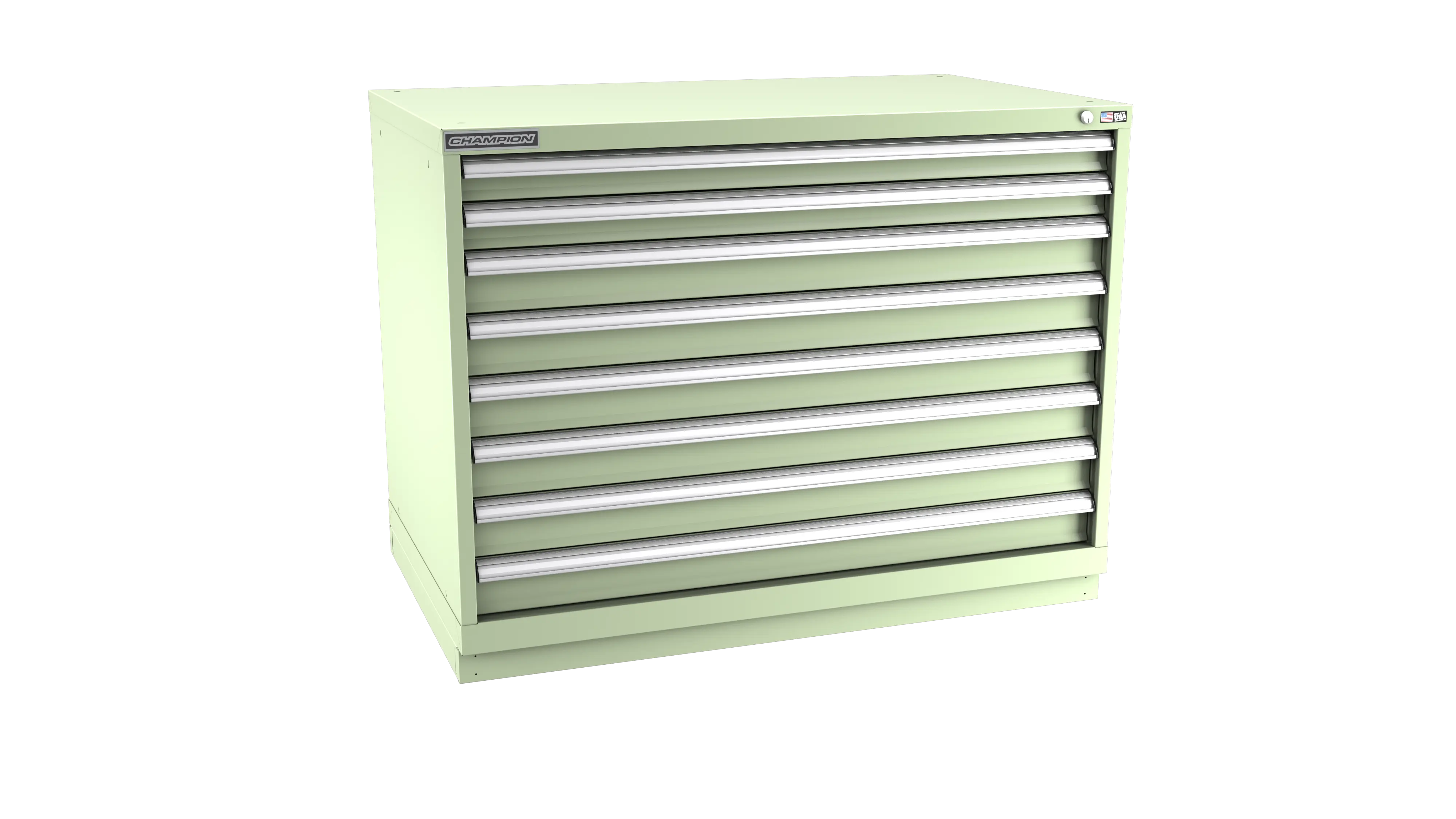 Champion Tool 8-Drawer Metal Modular Storage Cabinet with 240 Internal Compartments, 47 W x 35-7/8 H x 28-1/2 D in - CM EW1500-0801-ILC-FTB Champion Tool Storage