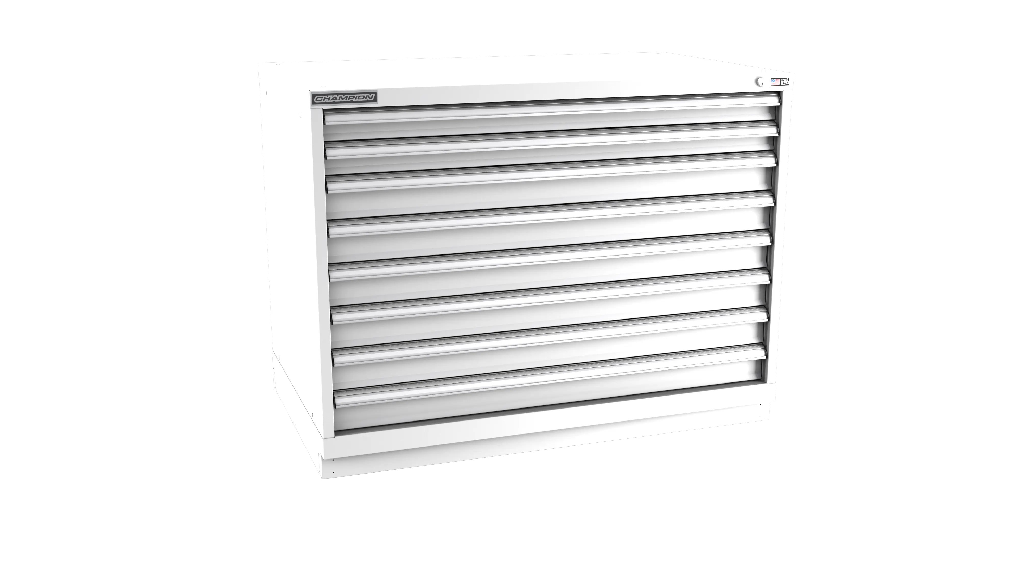 Champion Tool 8-Drawer Metal Modular Storage Cabinet with 240 Internal Compartments, 47 W x 35-7/8 H x 28-1/2 D in - CM EW1500-0801-ILC-FTB Champion Tool Storage