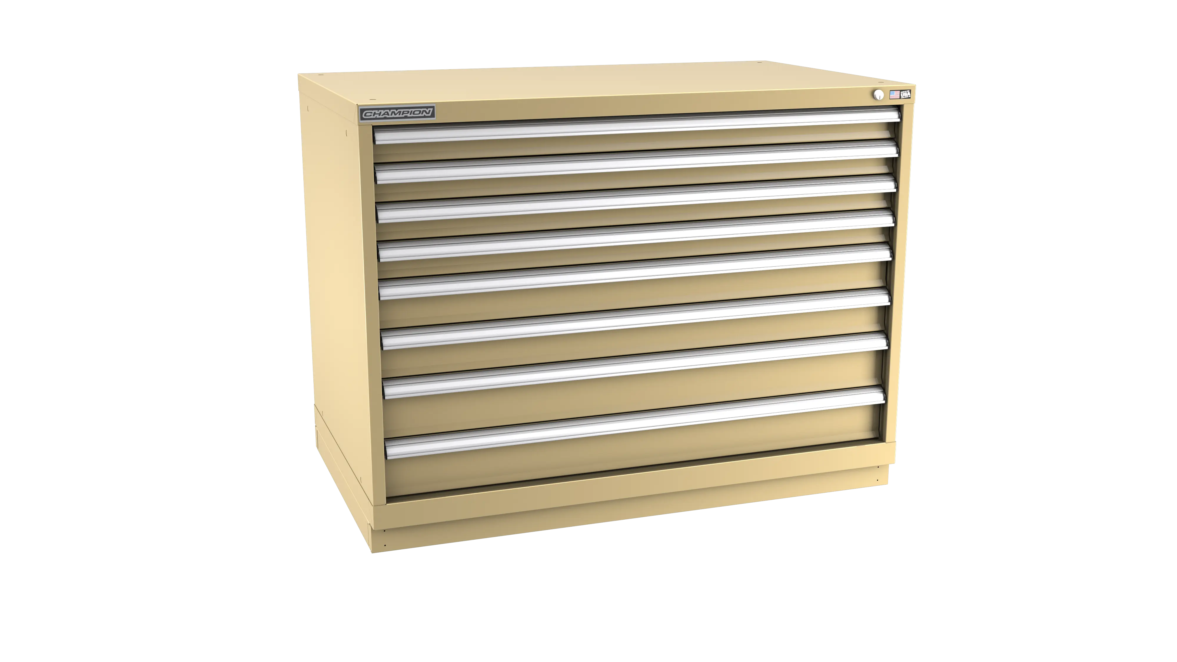 Champion Tool 8-Drawer Metal Modular Storage Cabinet with 264 Internal Compartments, 47 W x 35-7/8 H x 28-1/2 D in - CM EW1500-0802-ILC-FTB Champion Tool Storage