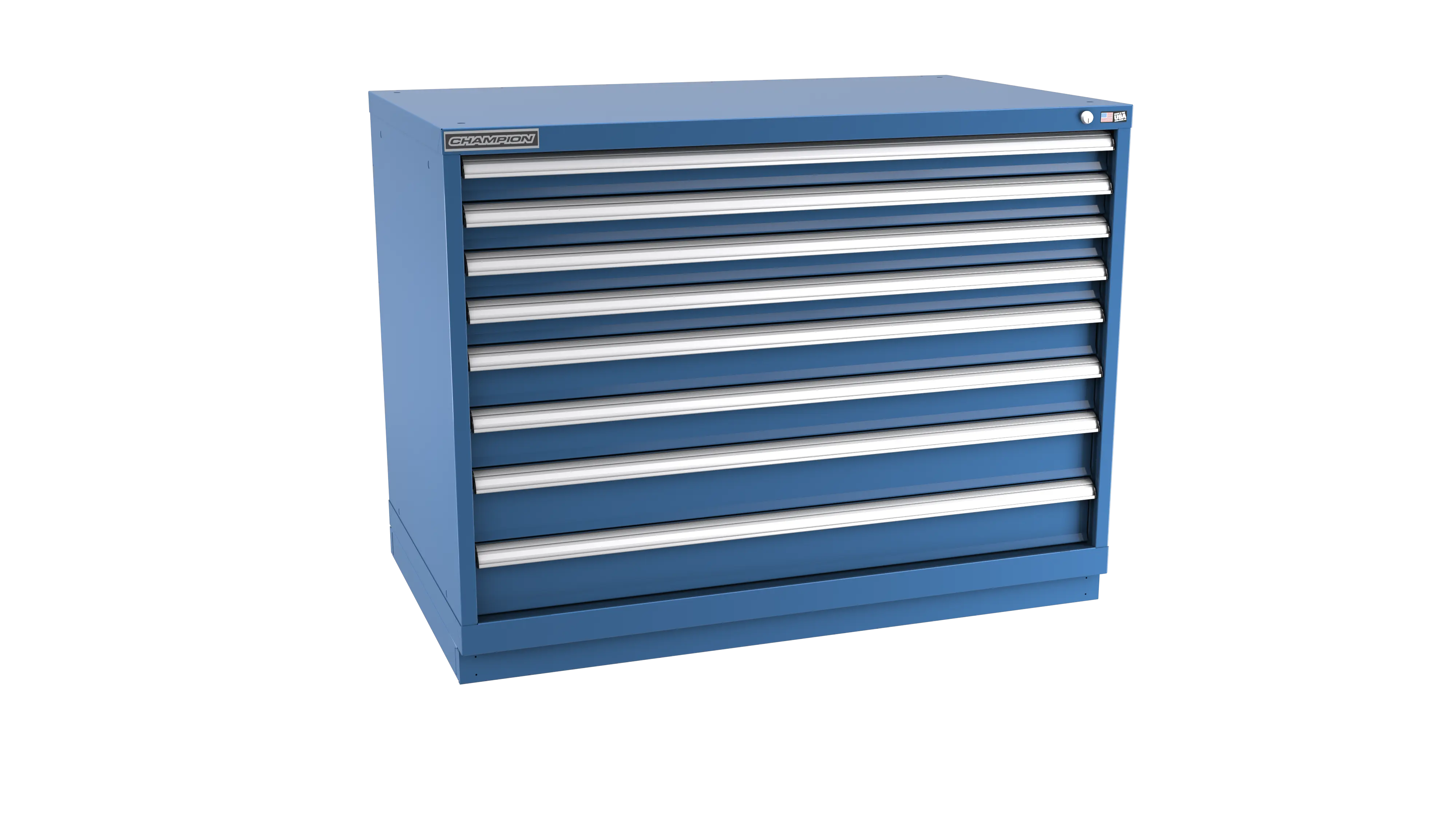 Champion Tool 8-Drawer Metal Modular Storage Cabinet with 264 Internal Compartments, 47 W x 35-7/8 H x 28-1/2 D in - CM EW1500-0802-ILC-FTB Champion Tool Storage