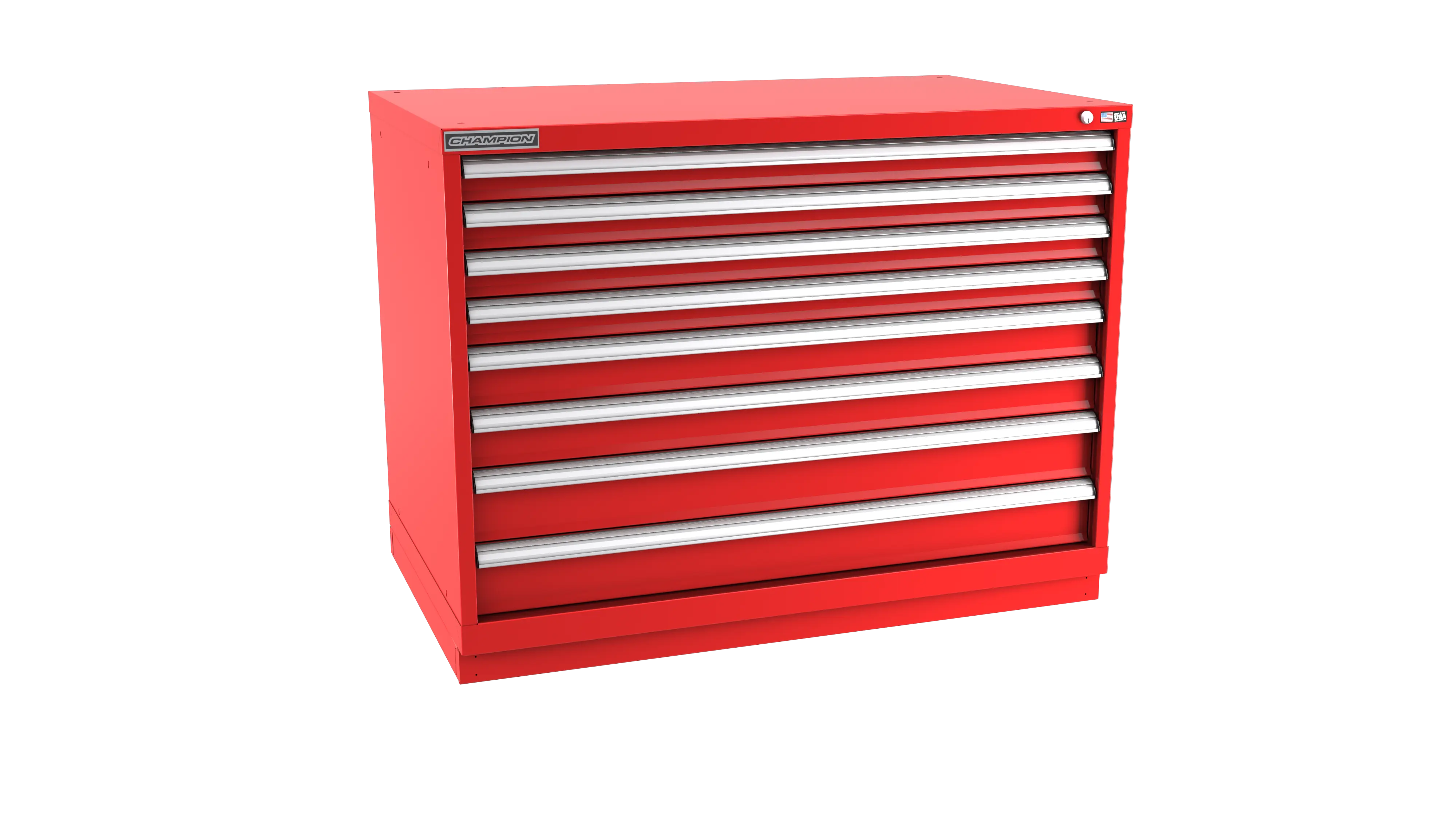 Champion Tool 8-Drawer Metal Modular Storage Cabinet with 264 Internal Compartments, 47 W x 35-7/8 H x 28-1/2 D in - CM EW1500-0802-ILC-FTB Champion Tool Storage