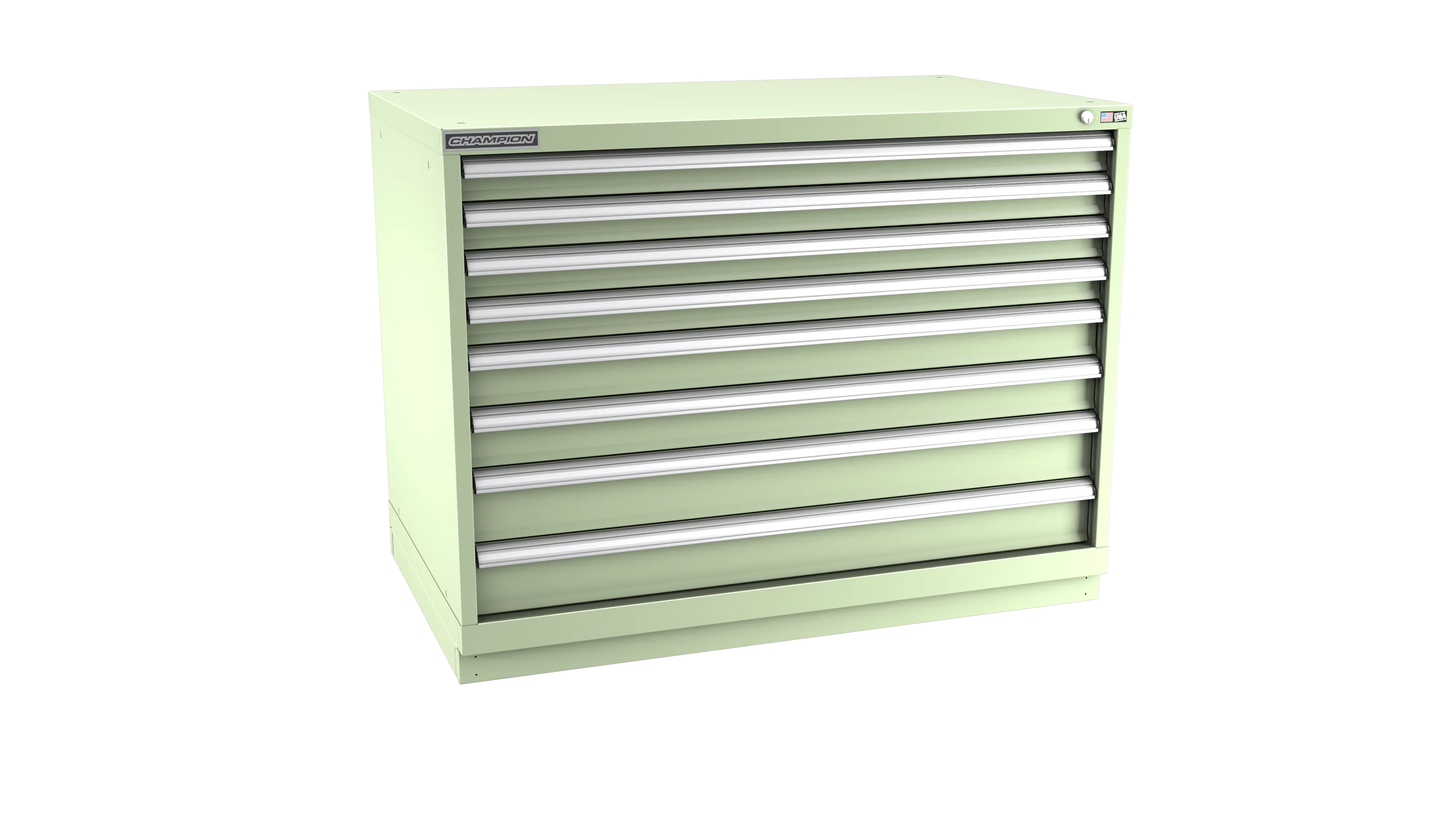 Champion Tool 8-Drawer Metal Modular Storage Cabinet with 264 Internal Compartments, 47 W x 35-7/8 H x 28-1/2 D in - CM EW1500-0802-ILC-FTB Champion Tool Storage