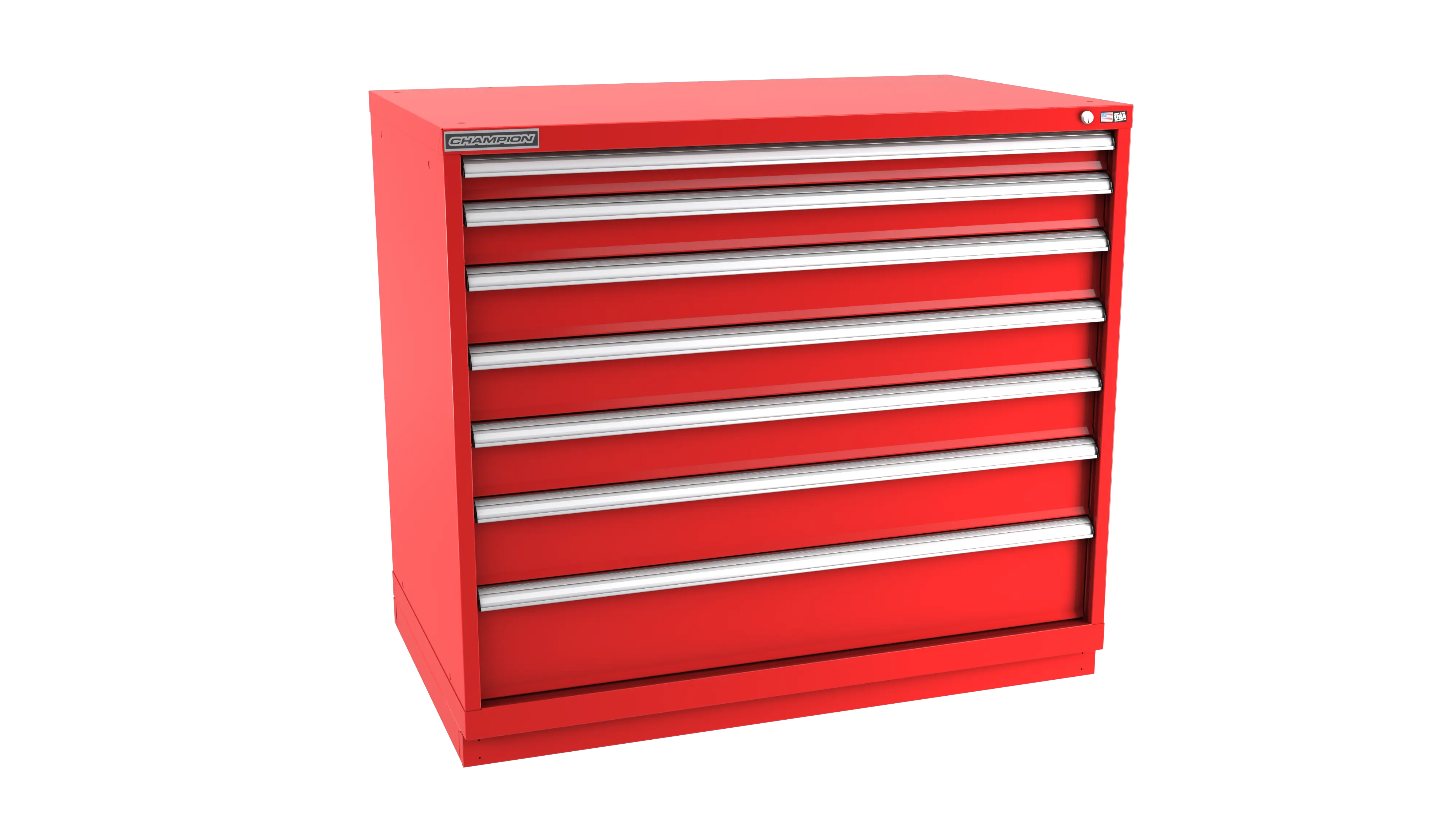 Champion Tool 7-Drawer Metal Modular Storage Cabinet with 180 Internal Compartments, 47 W x 41-3/4 H x 28-1/2 D in - CM EW1800-0701-ILC-FTB Champion Tool Storage