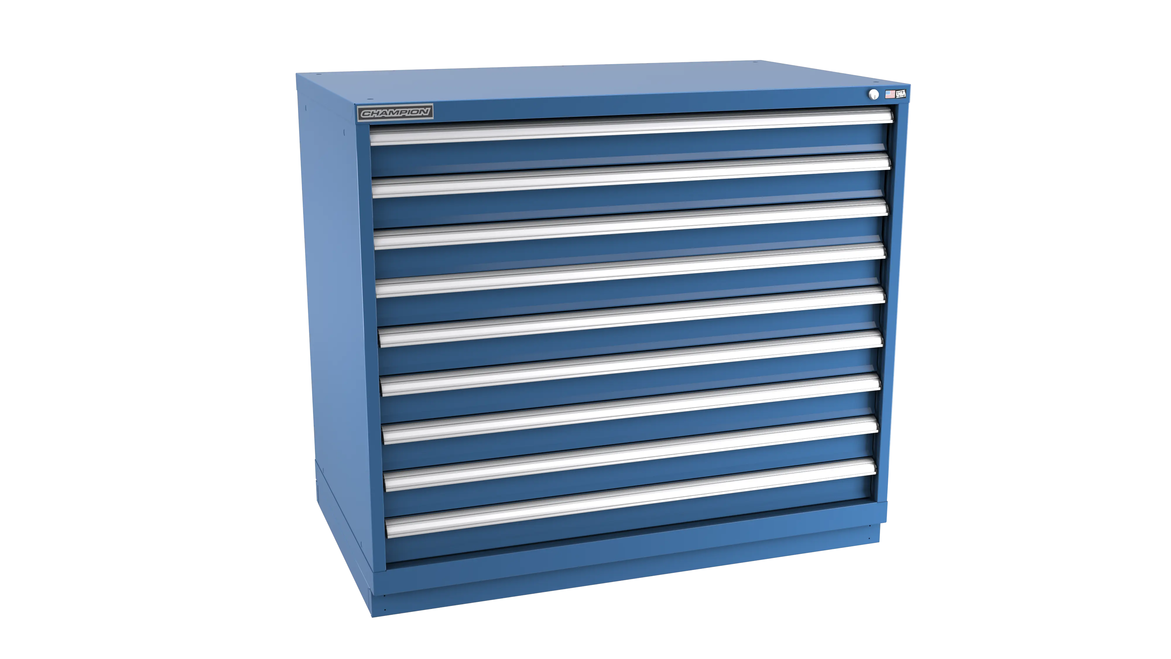 Champion Tool 9-Drawer Metal Modular Storage Cabinet with 228 Internal Compartments, 47 W x 41-3/4 H x 28-1/2 D in - CM EW1800-0901-ILC-FTB Champion Tool Storage