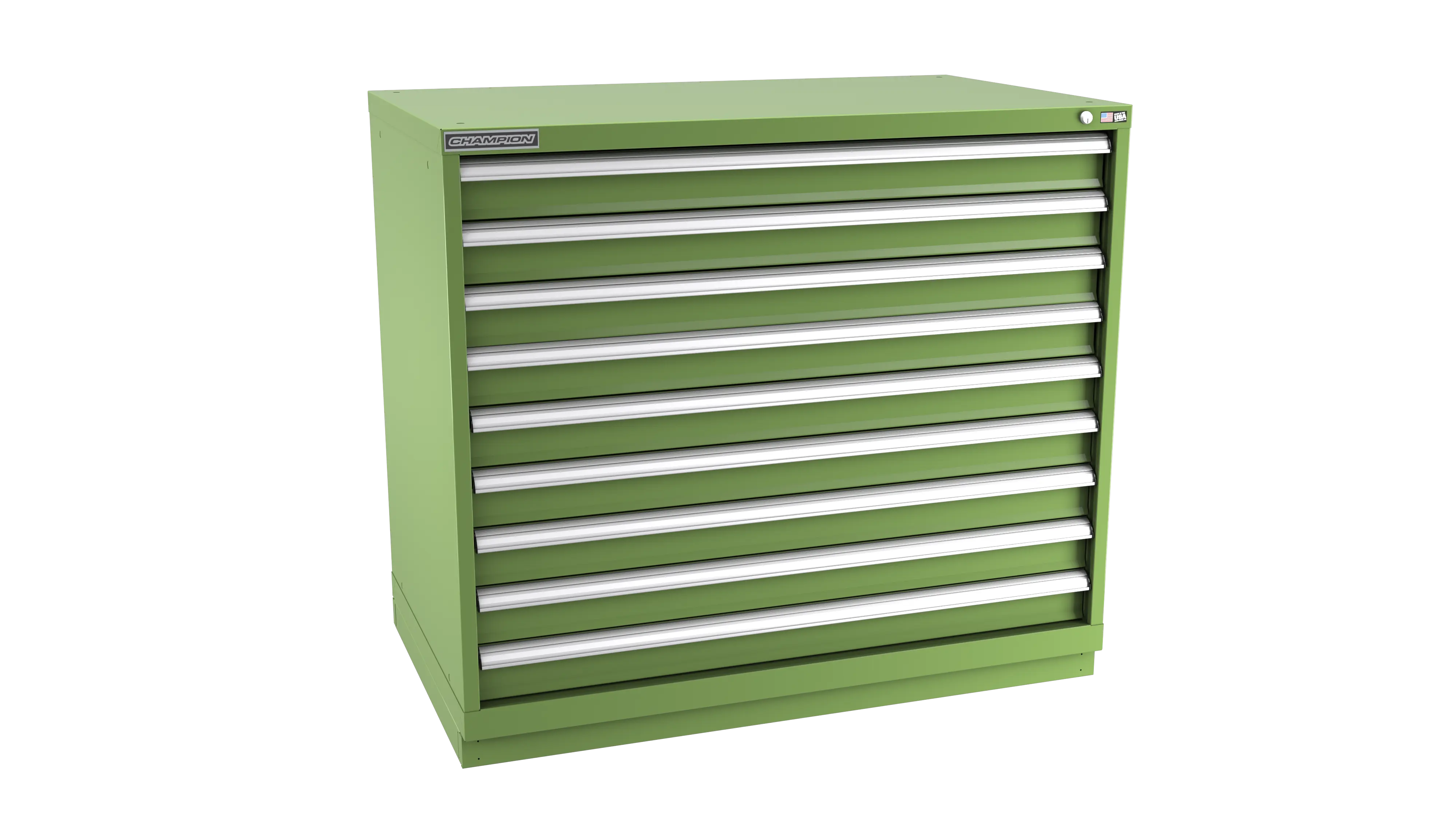Champion Tool 9-Drawer Metal Modular Storage Cabinet with 228 Internal Compartments, 47 W x 41-3/4 H x 28-1/2 D in - CM EW1800-0901-ILC-FTB Champion Tool Storage