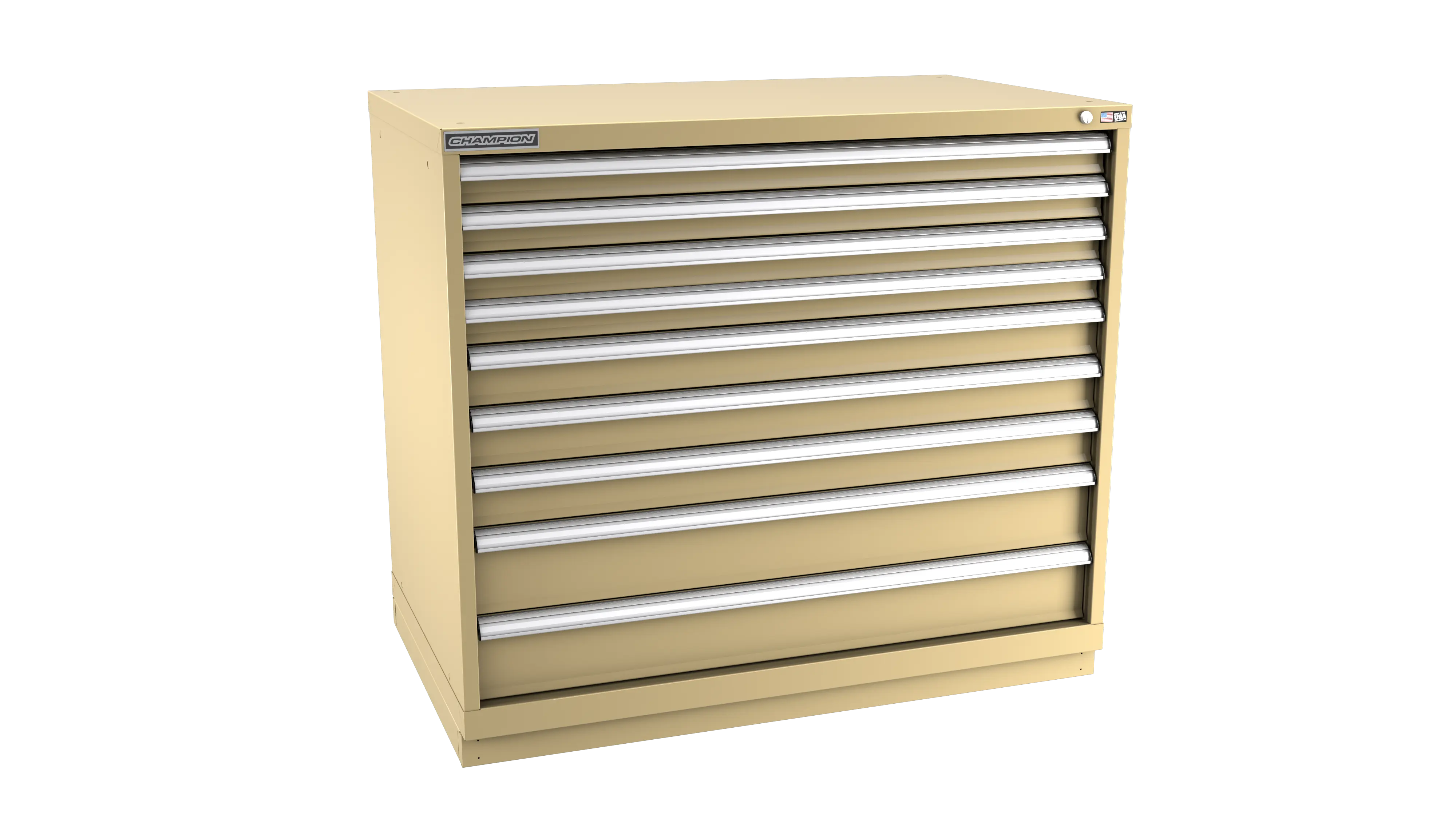 Champion Tool 9-Drawer Metal Modular Storage Cabinet with 240 Internal Compartments, 47 W x 41-3/4 H x 28-1/2 D in - CM EW1800-0902-ILC-FTB Champion Tool Storage