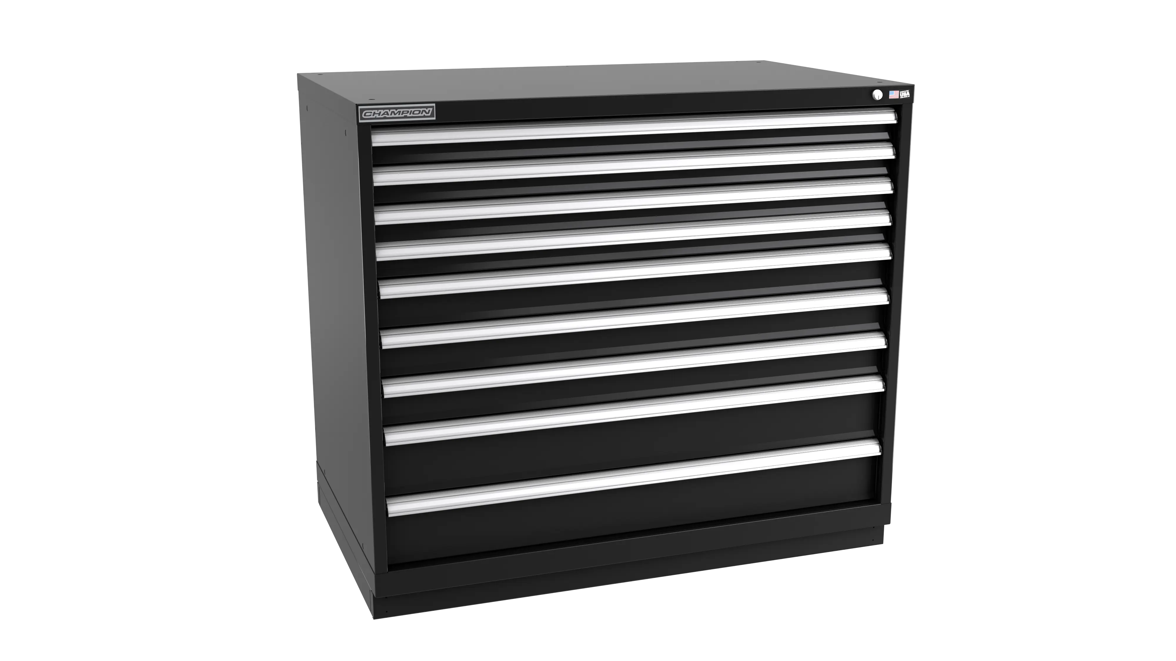 Champion Tool 9-Drawer Metal Modular Storage Cabinet with 240 Internal Compartments, 47 W x 41-3/4 H x 28-1/2 D in - CM EW1800-0902-ILC-FTB Champion Tool Storage