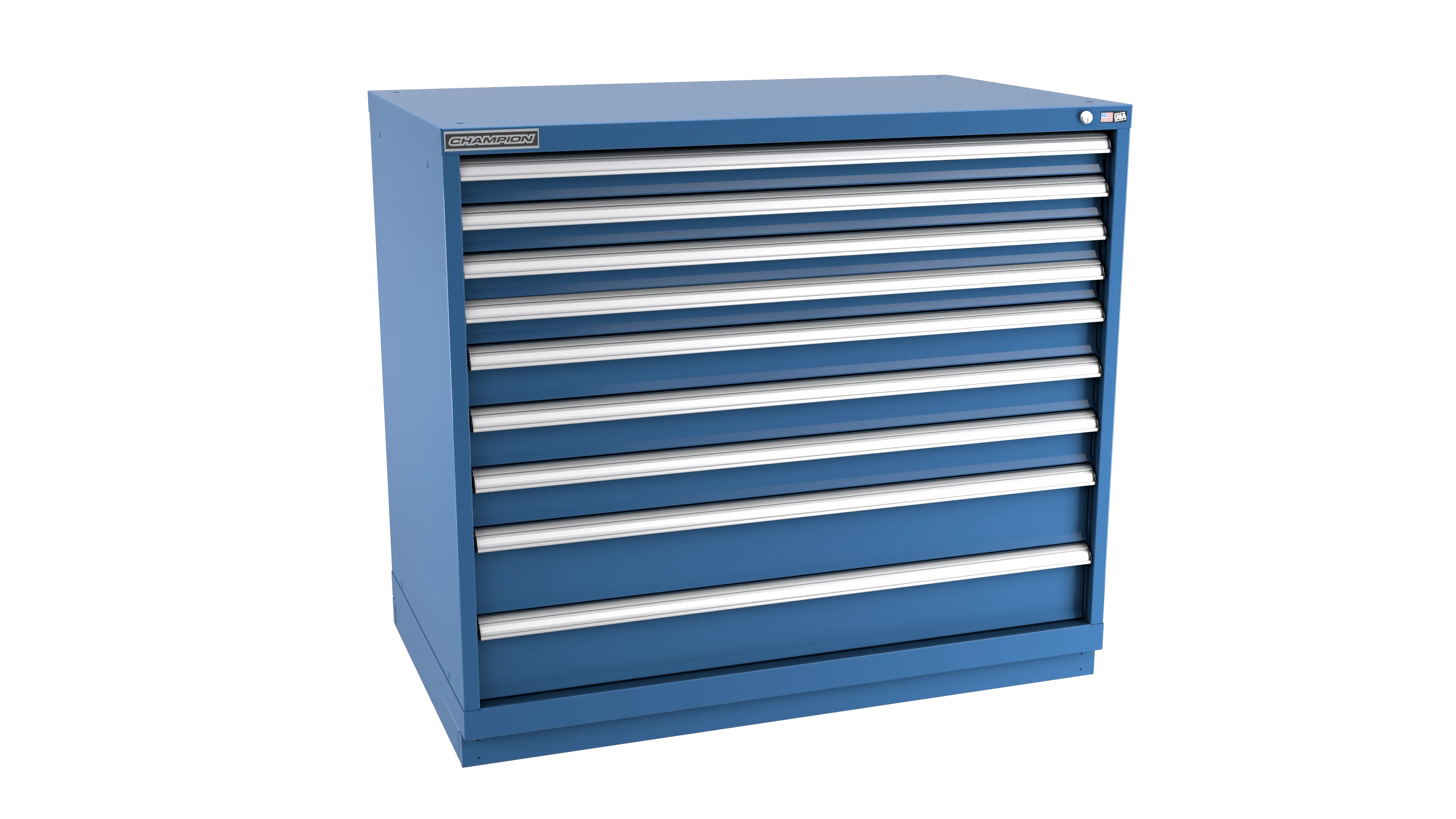 Champion Tool 9-Drawer Metal Modular Storage Cabinet with 240 Internal Compartments, 47 W x 41-3/4 H x 28-1/2 D in - CM EW1800-0902-ILC-FTB Champion Tool Storage