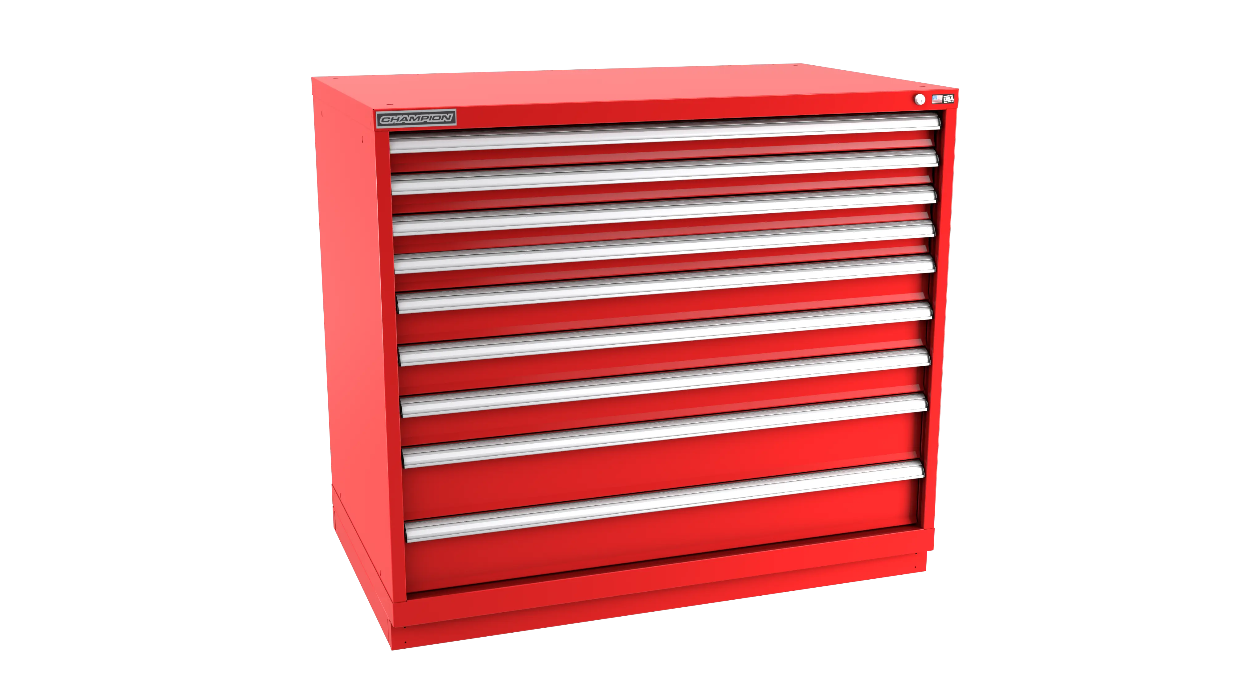 Champion Tool 9-Drawer Metal Modular Storage Cabinet with 240 Internal Compartments, 47 W x 41-3/4 H x 28-1/2 D in - CM EW1800-0902-ILC-FTB Champion Tool Storage
