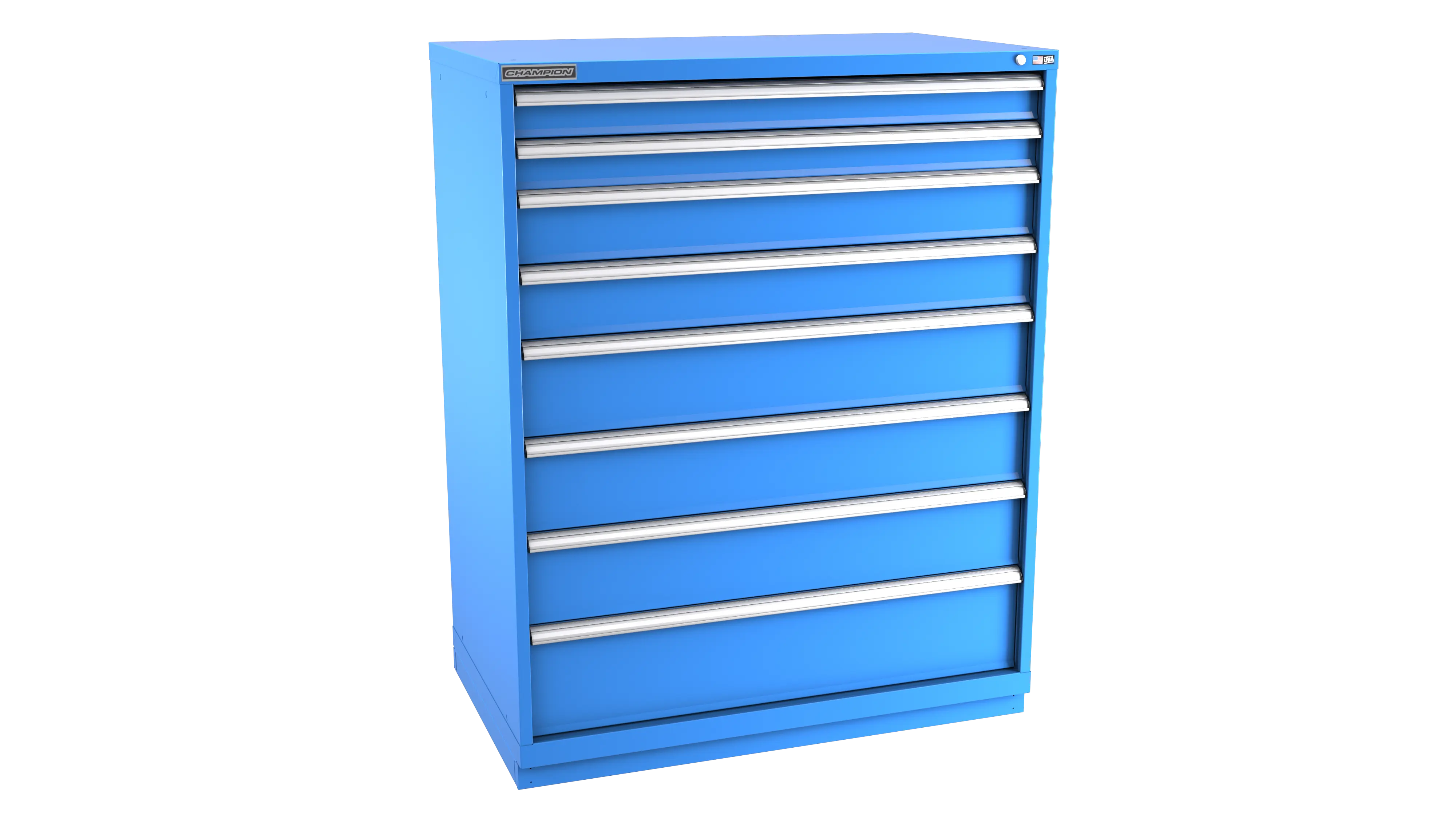 Champion Tool 8-Drawer Modular Cabinet, 47 W x 59-1/2 H x 28-1/2 D in - CM EW2700-0801-ILC-FTB Champion Tool Storage
