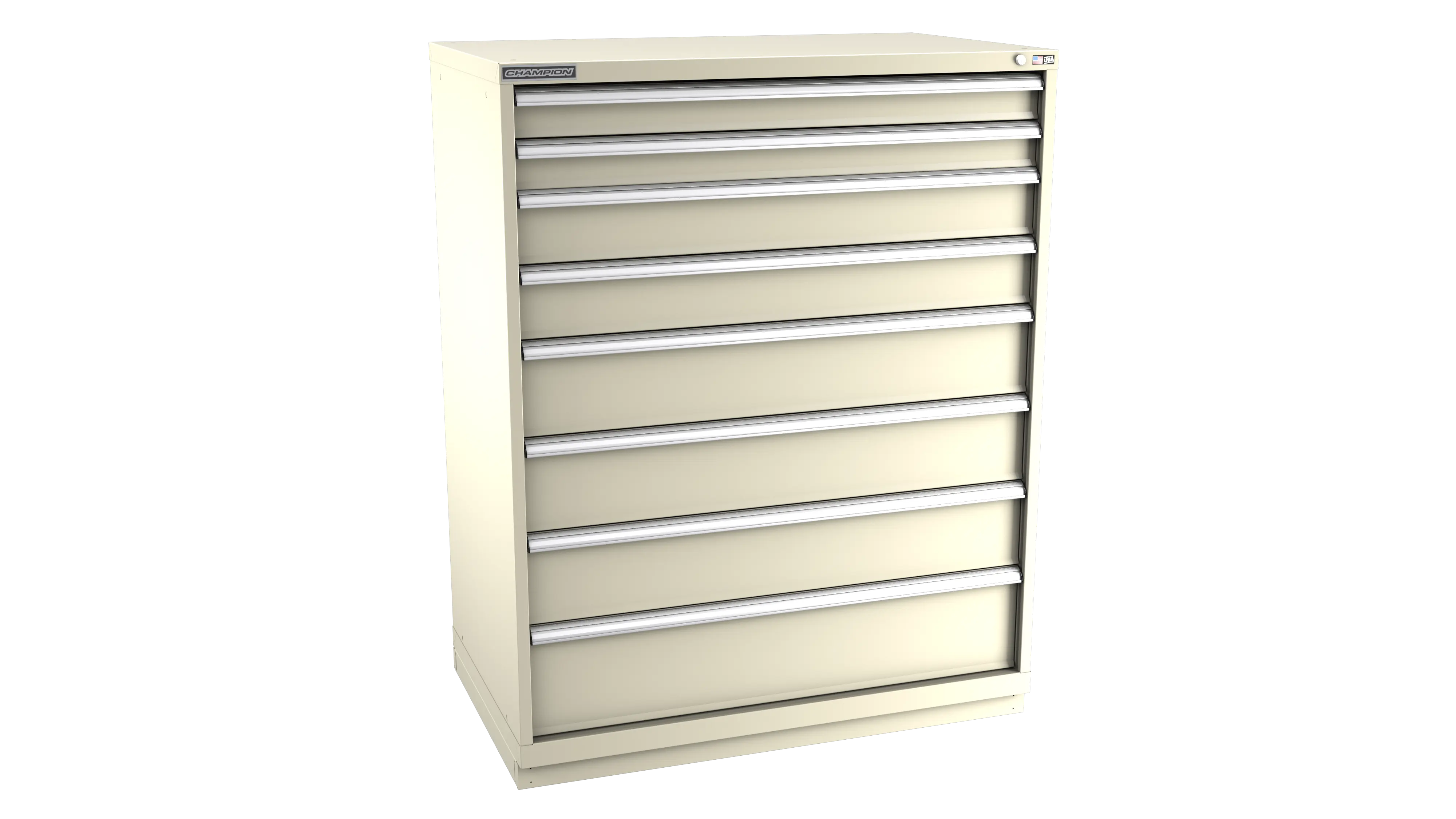Champion Tool 8-Drawer Modular Cabinet, 47 W x 59-1/2 H x 28-1/2 D in - CM EW2700-0801-ILC-FTB Champion Tool Storage