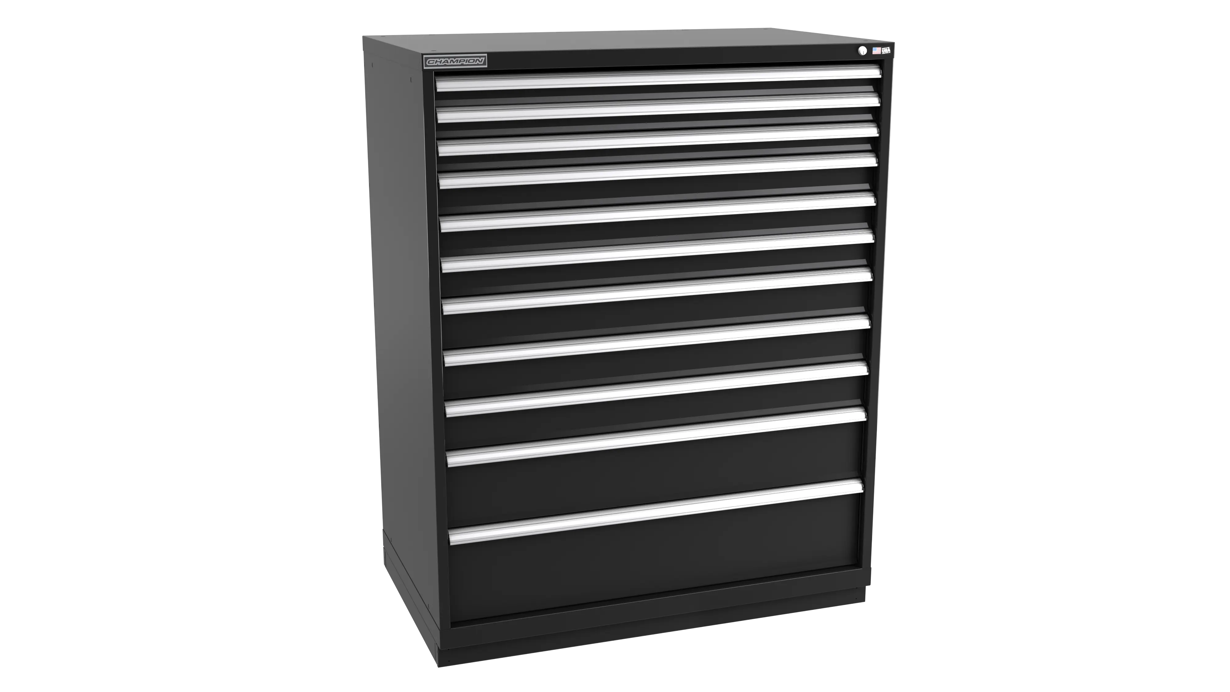 Champion Tool 11-Drawer Modular Cabinet, 47 W x 59-1/2 H x 28-1/2 D in - CM EW2700-1101-ILC-FTB Champion Tool Storage