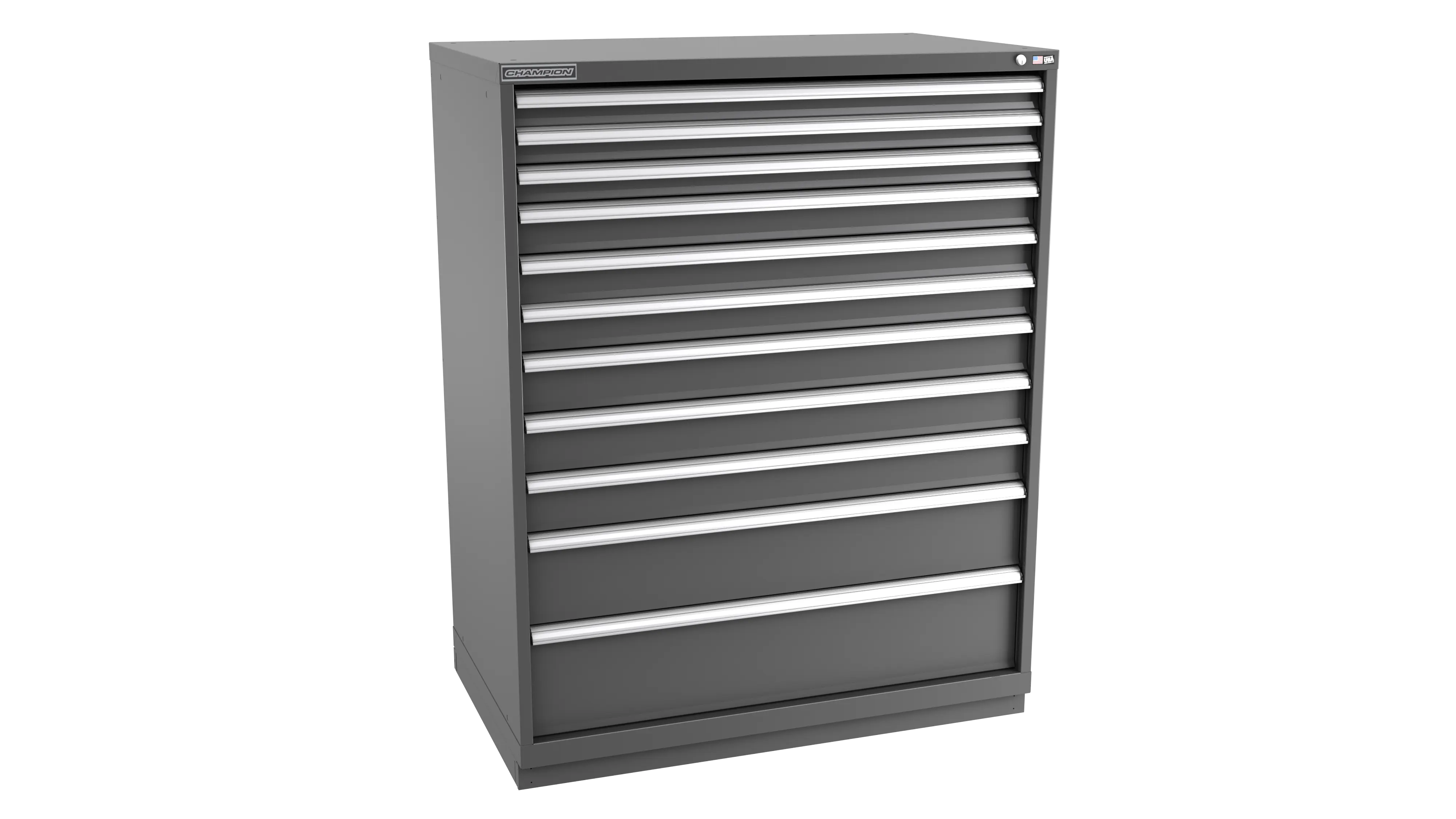 Champion Tool 11-Drawer Modular Cabinet, 47 W x 59-1/2 H x 28-1/2 D in - CM EW2700-1101-ILC-FTB Champion Tool Storage