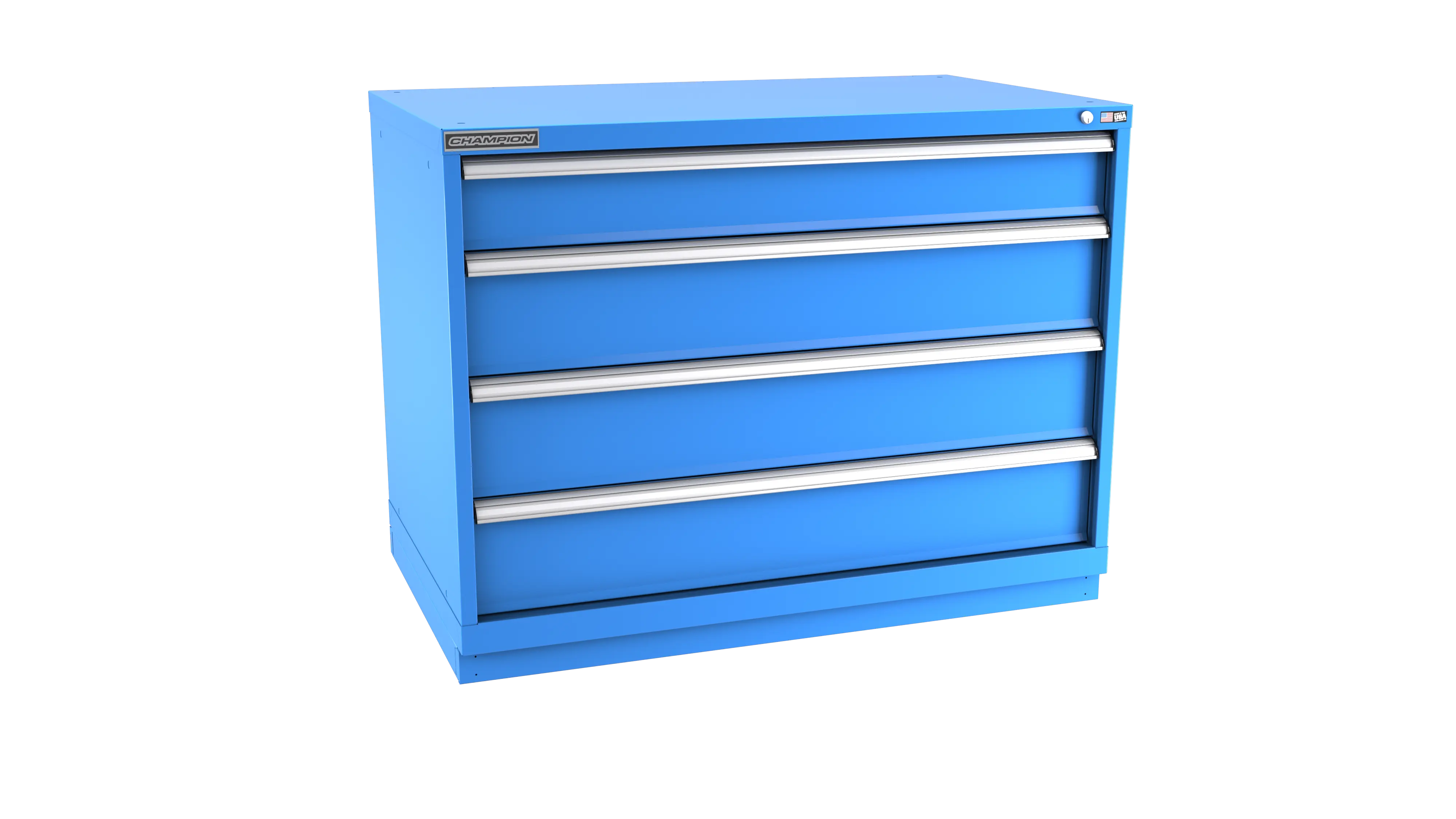 Champion Tool 4-Drawer Metal Modular Storage Cabinet with 84 Internal Compartments, 47 W x 35-7/8 H x 22-1/2 D in - CM EWS1500-0401-ILC-FTB Champion Tool Storage