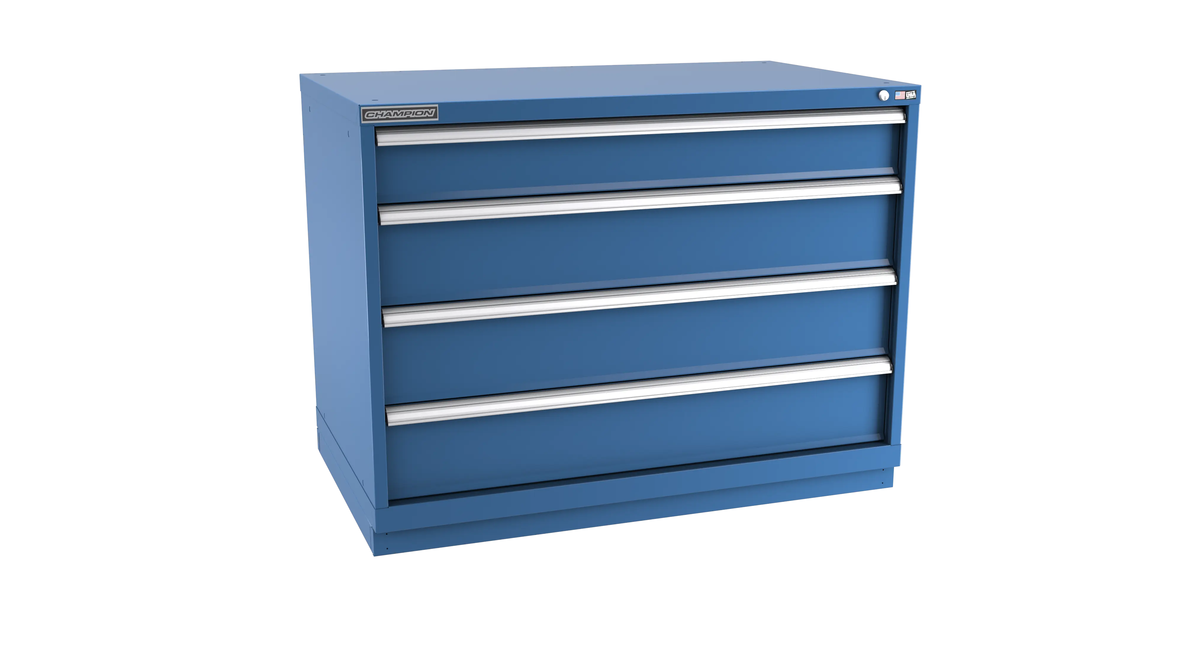 Champion Tool 4-Drawer Metal Modular Storage Cabinet with 84 Internal Compartments, 47 W x 35-7/8 H x 22-1/2 D in - CM EWS1500-0401-ILC-FTB Champion Tool Storage