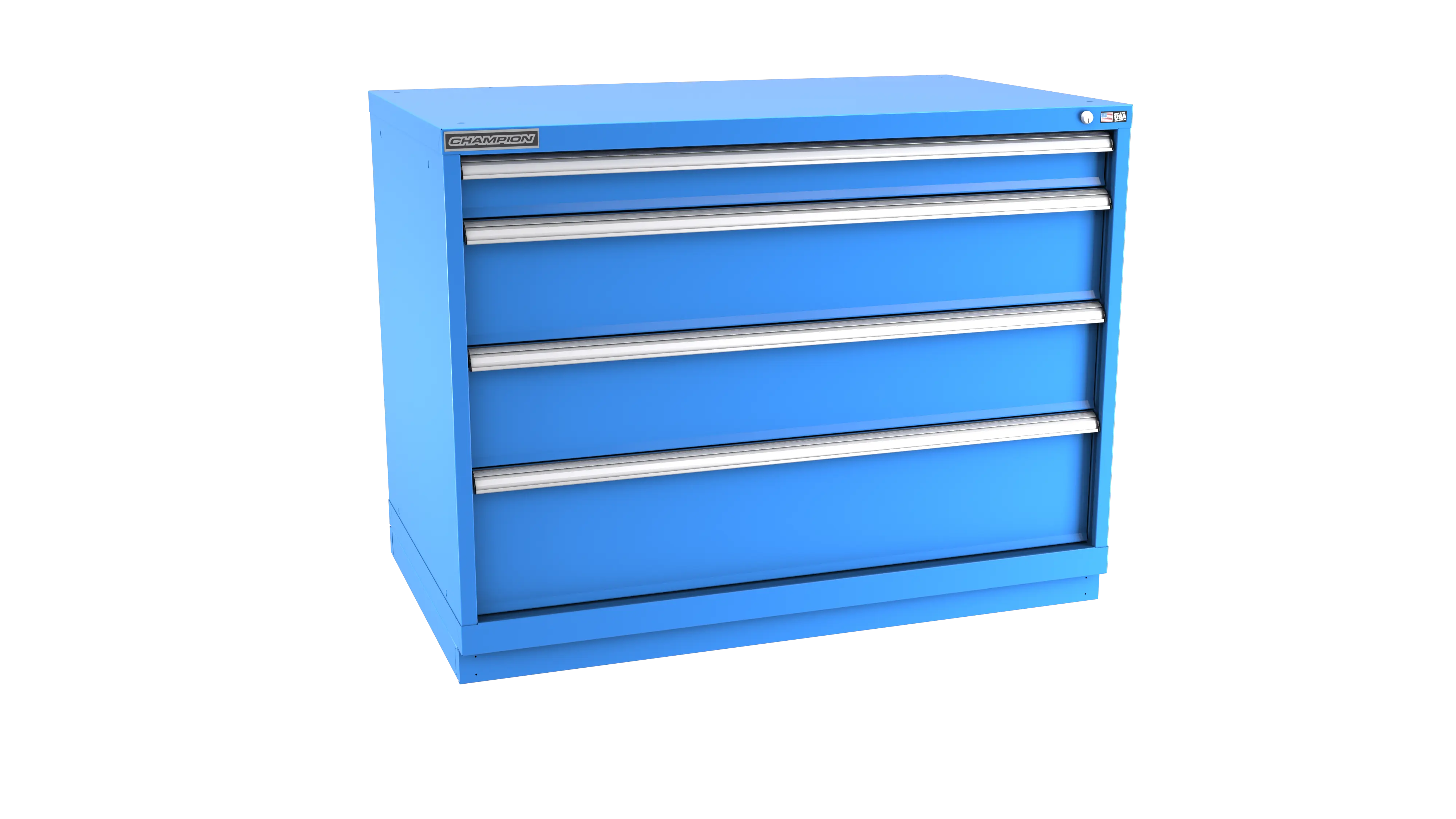 Champion Tool 4-Drawer Metal Modular Storage Cabinet with 104 Internal Compartments, 47 W x 35-7/8 H x 22-1/2 D in - CM EWS1500-0402-ILC-FTB Champion Tool Storage