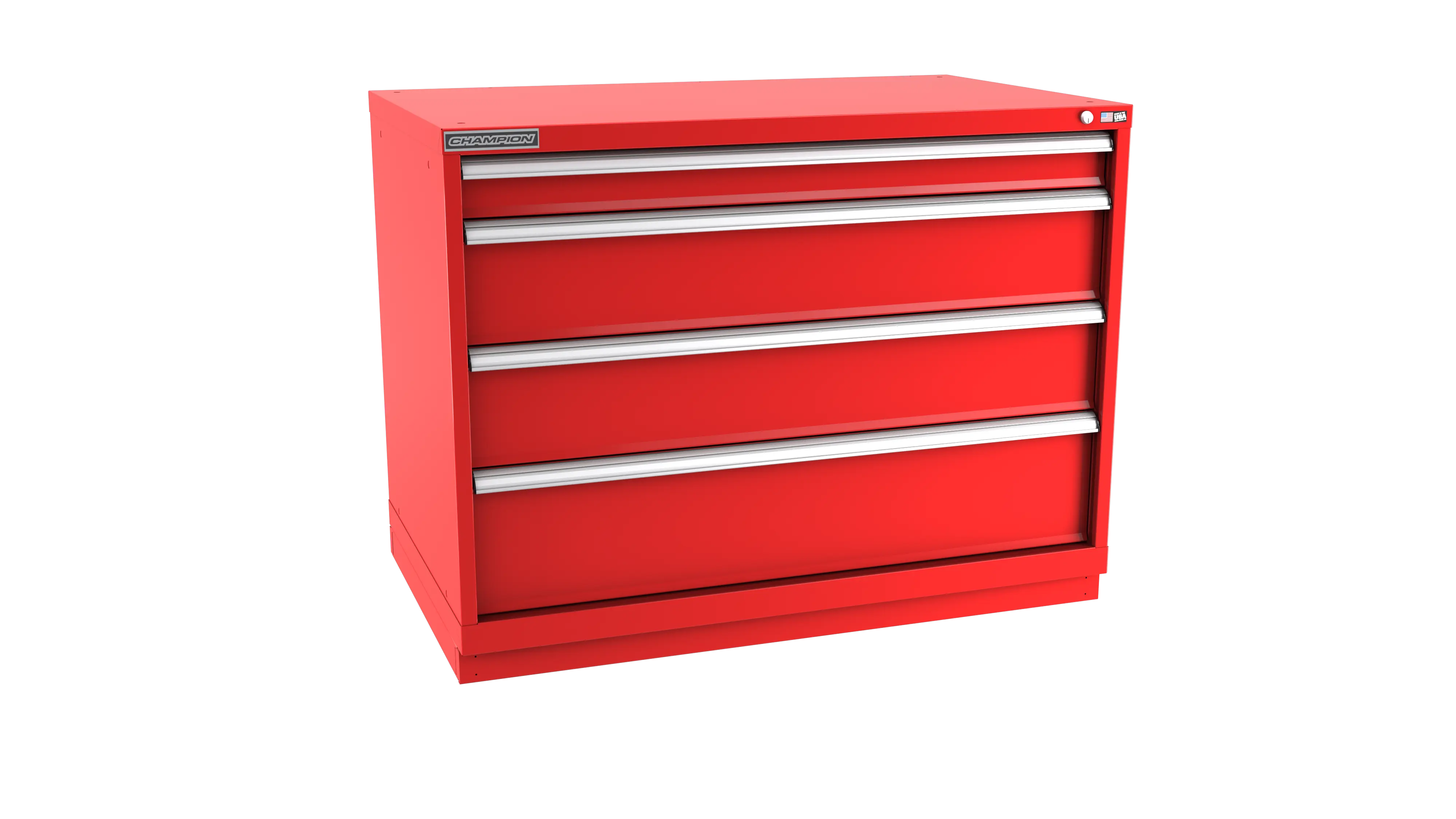Champion Tool 4-Drawer Metal Modular Storage Cabinet with 104 Internal Compartments, 47 W x 35-7/8 H x 22-1/2 D in - CM EWS1500-0402-ILC-FTB Champion Tool Storage