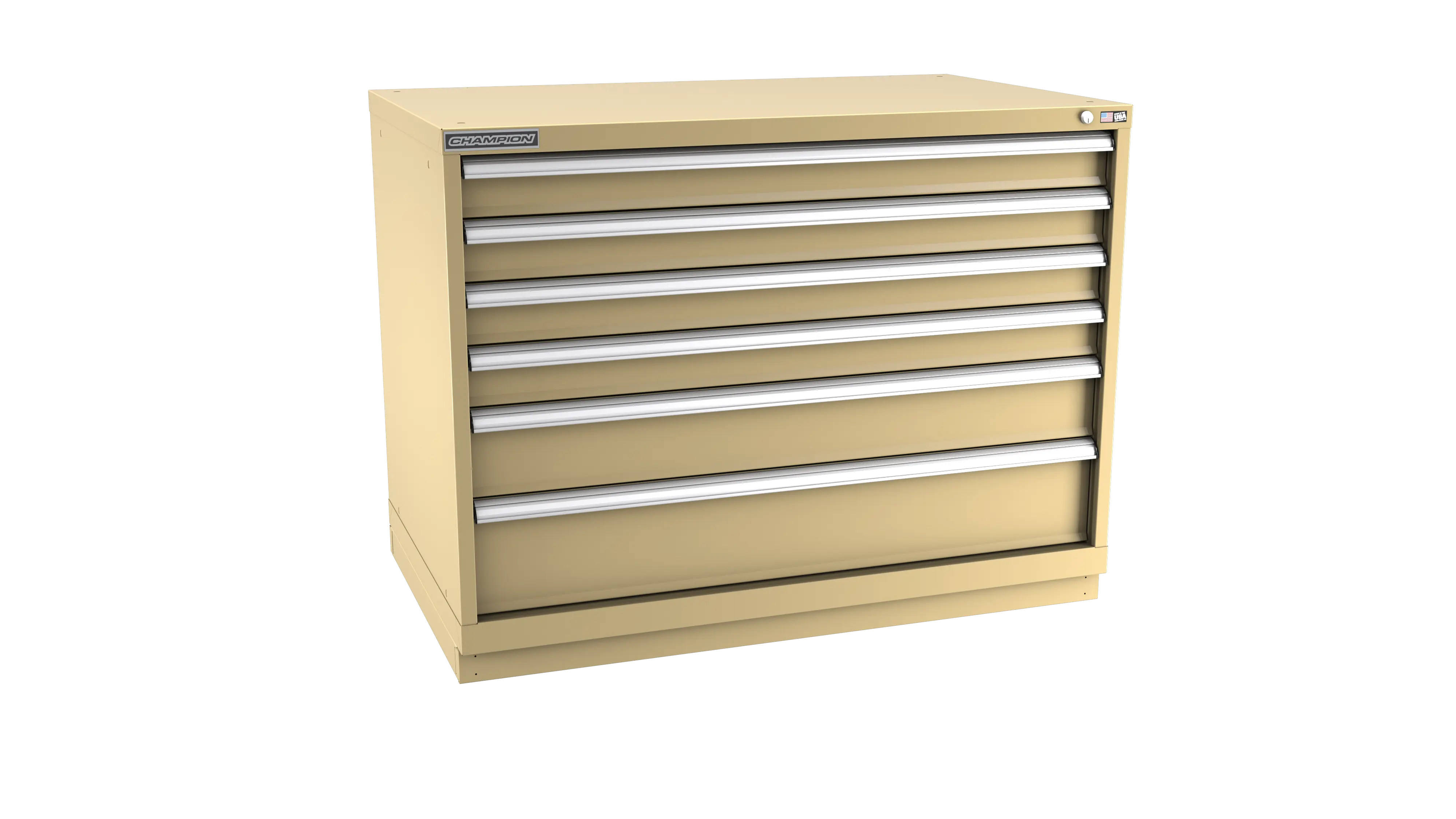 Champion Tool 6-Drawer Metal Modular Storage Cabinet with 188(36, 28, 16) Internal Compartments, 47 W x 35-7/8 H x 22-1/2 D in - CM EWS1500-0601-ILC-FTB Champion Tool Storage