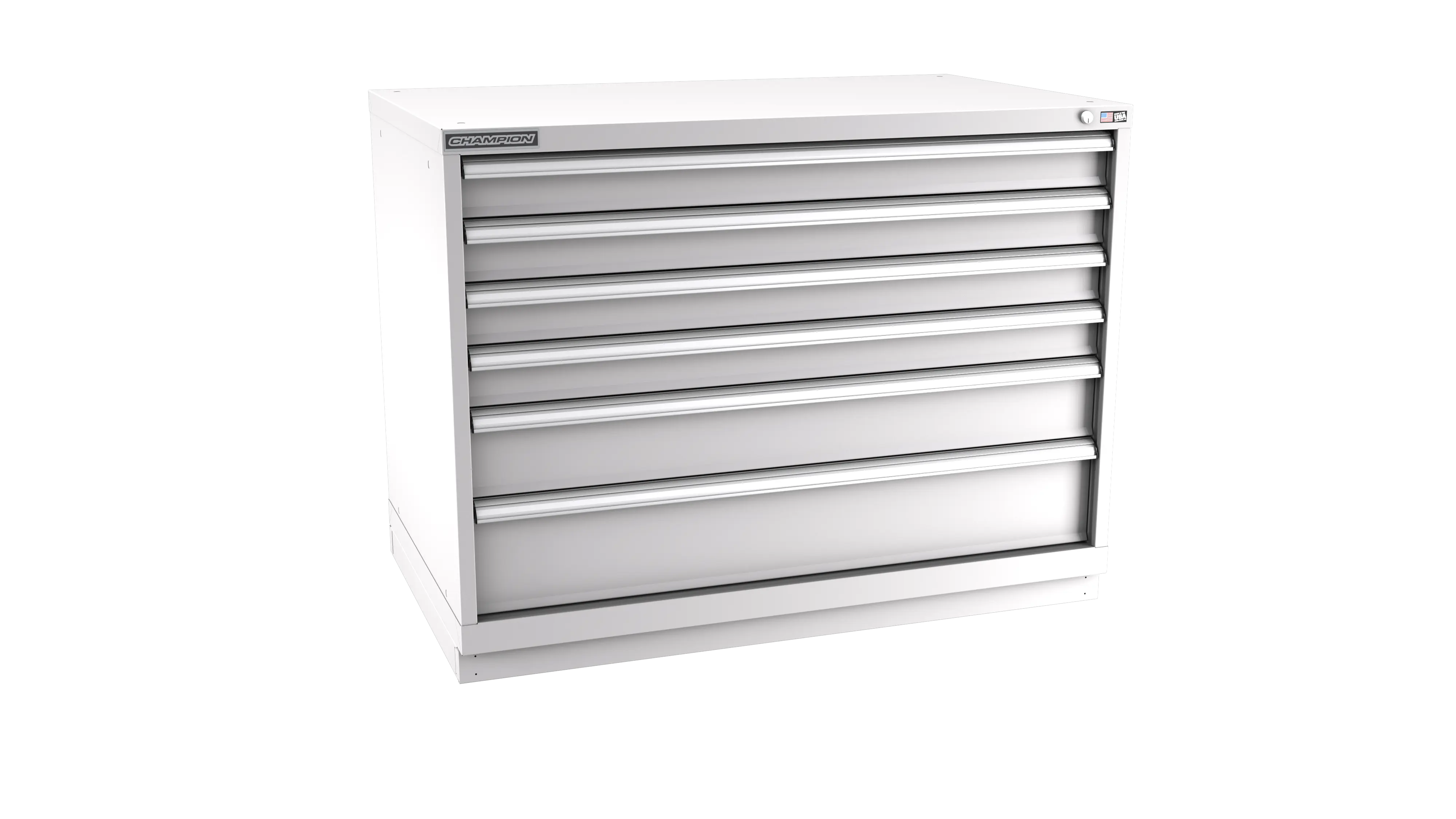 Champion Tool 6-Drawer Metal Modular Storage Cabinet with 188(36, 28, 16) Internal Compartments, 47 W x 35-7/8 H x 22-1/2 D in - CM EWS1500-0601-ILC-FTB Champion Tool Storage