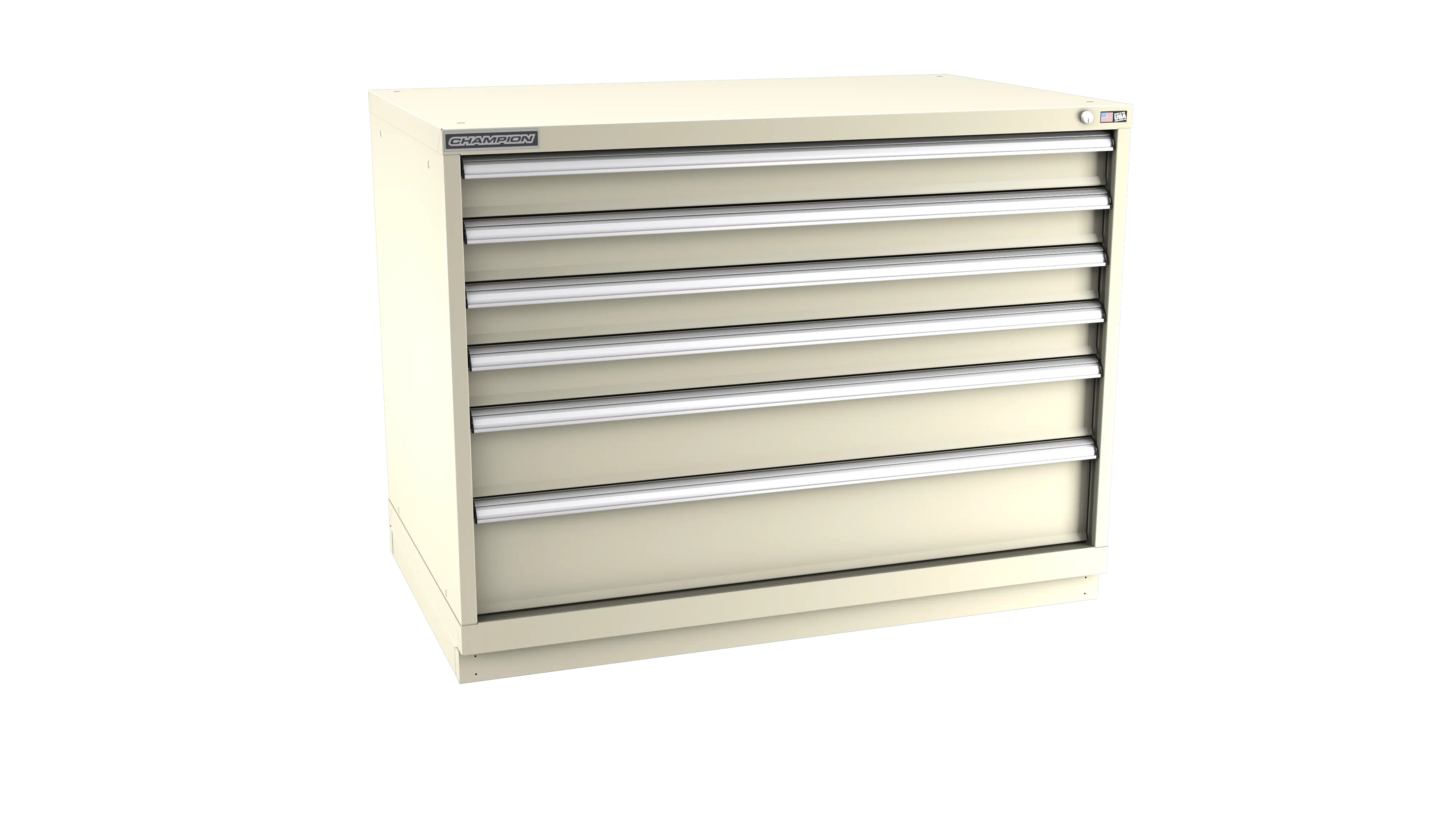 Champion Tool 6-Drawer Metal Modular Storage Cabinet with 188(36, 28, 16) Internal Compartments, 47 W x 35-7/8 H x 22-1/2 D in - CM EWS1500-0601-ILC-FTB Champion Tool Storage