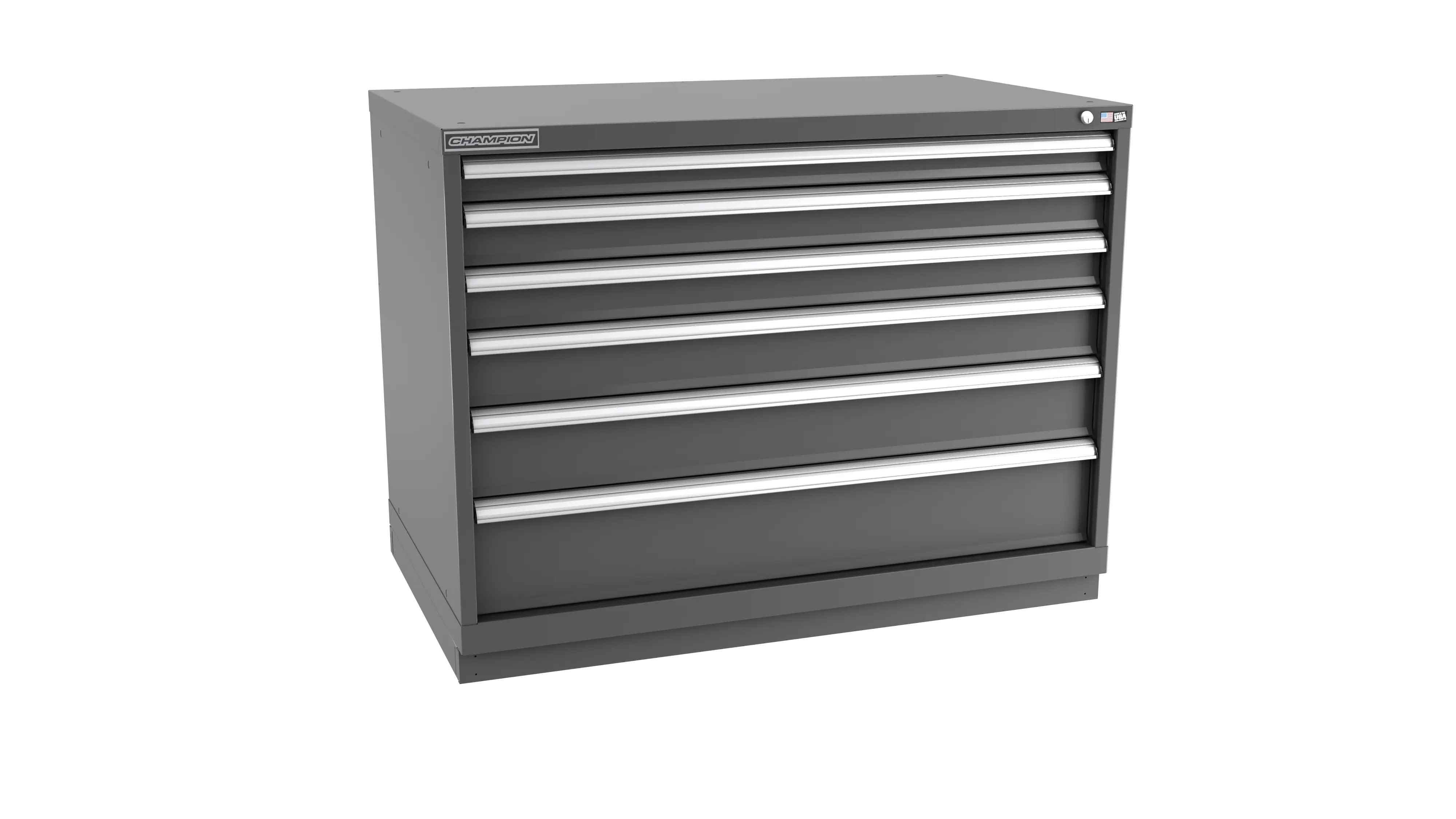 Champion Tool 6-Drawer Metal Modular Storage Cabinet with 188(36, 32, 28, 16) Internal Compartments, 47 W x 35-7/8 H x 22-1/2 D in - CM EWS1500-0602-ILC-FTB Champion Tool Storage