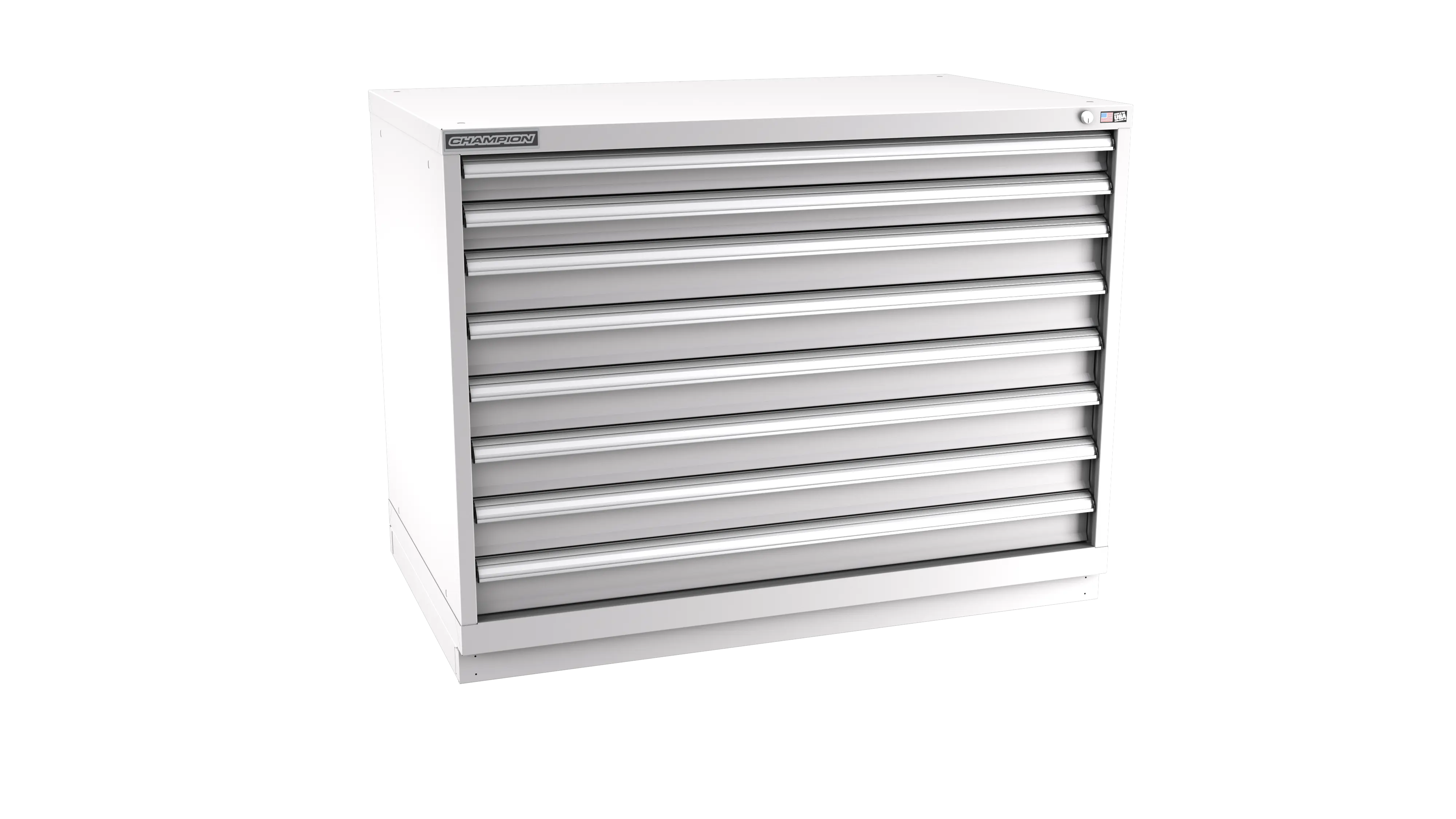 Champion Tool 8-Drawer Metal Modular Storage Cabinet with 240 Internal Compartments, 47 W x 35-7/8 H x 22-1/2 D in - CM EWS1500-0801-ILC-FTB Champion Tool Storage