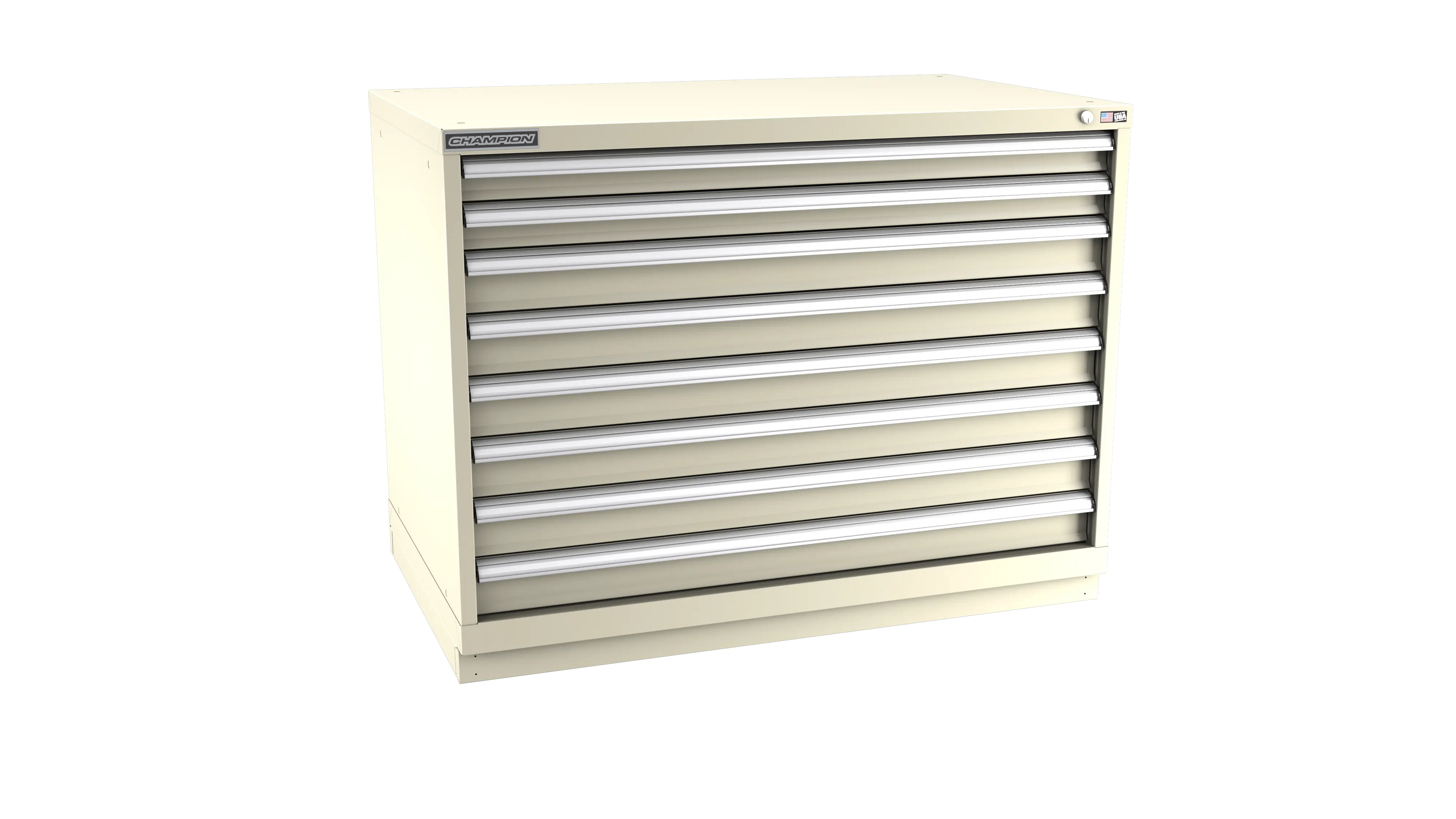 Champion Tool 8-Drawer Metal Modular Storage Cabinet with 240 Internal Compartments, 47 W x 35-7/8 H x 22-1/2 D in - CM EWS1500-0801-ILC-FTB Champion Tool Storage