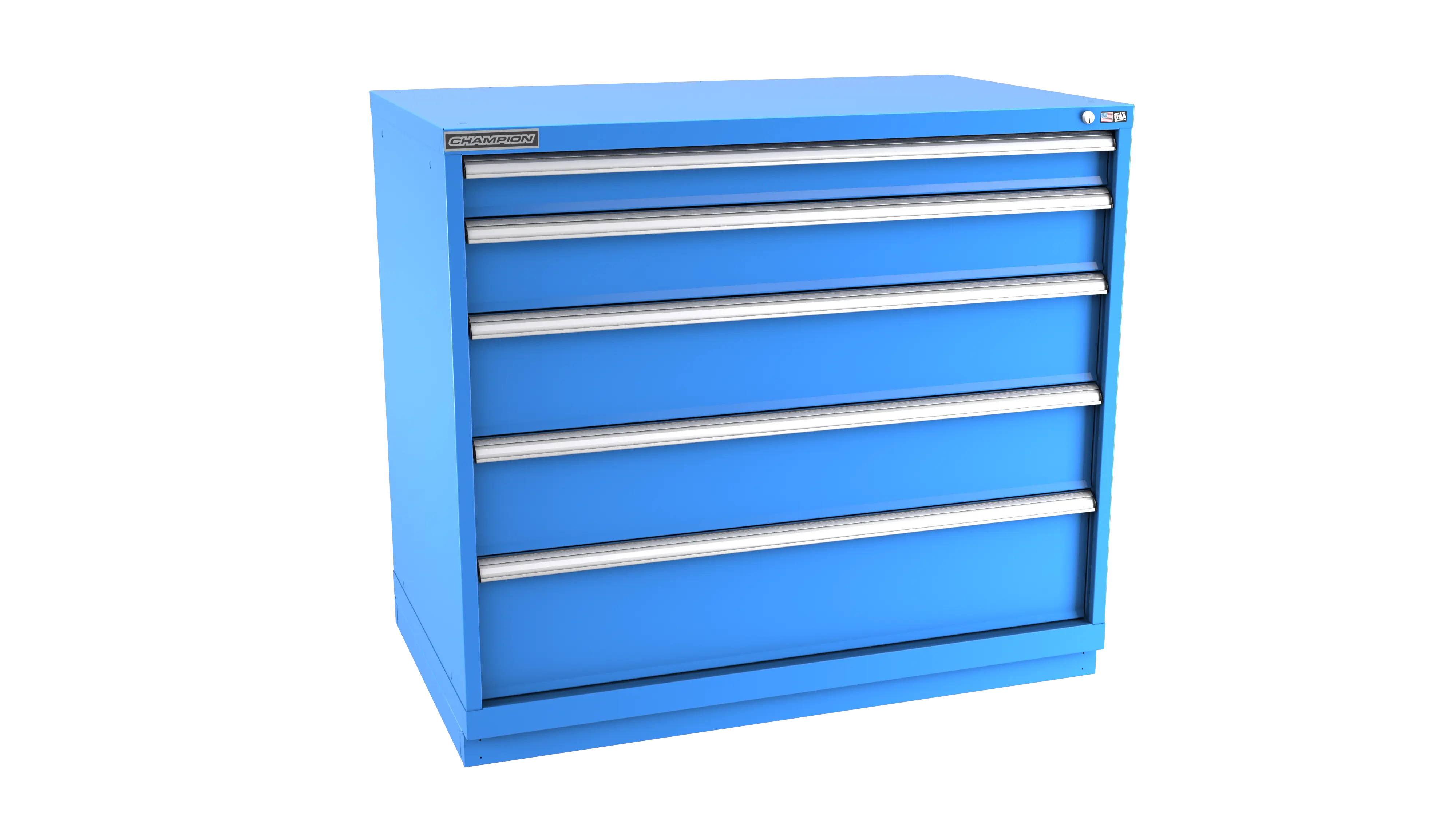 Champion Tool 5-Drawer Metal Modular Storage Cabinet with 128 Internal Compartments, 47 W x 41-3/4 H x 22-1/2 D in - CM EWS1800-0502-ILC-FTB Champion Tool Storage
