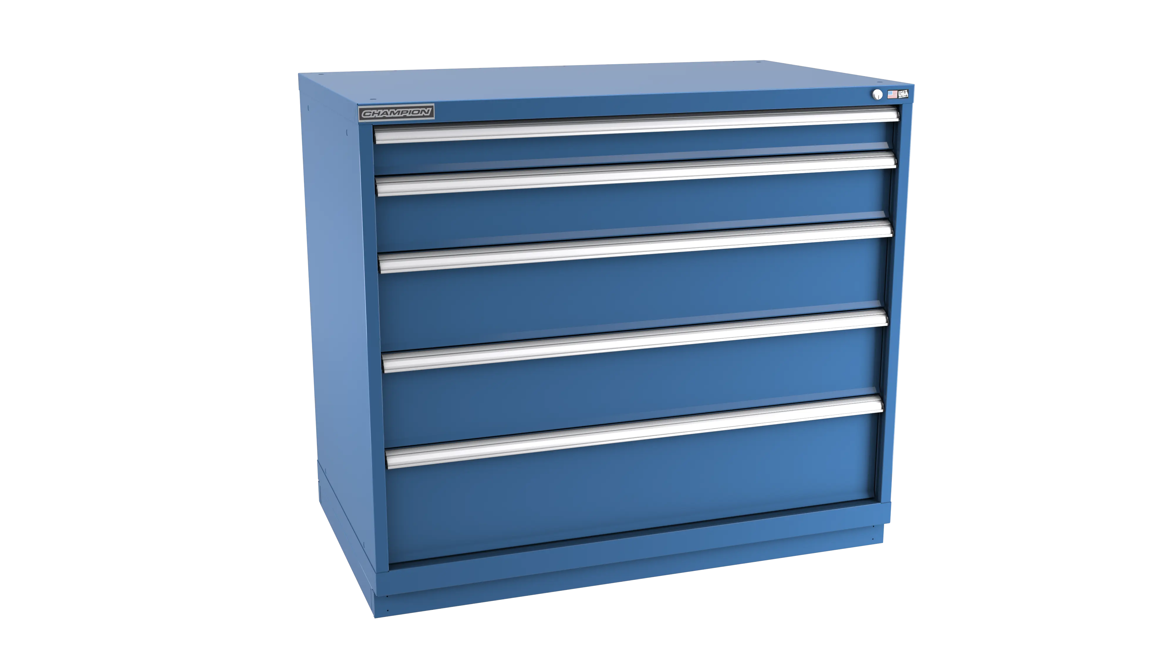 Champion Tool 5-Drawer Metal Modular Storage Cabinet with 128 Internal Compartments, 47 W x 41-3/4 H x 22-1/2 D in - CM EWS1800-0502-ILC-FTB Champion Tool Storage