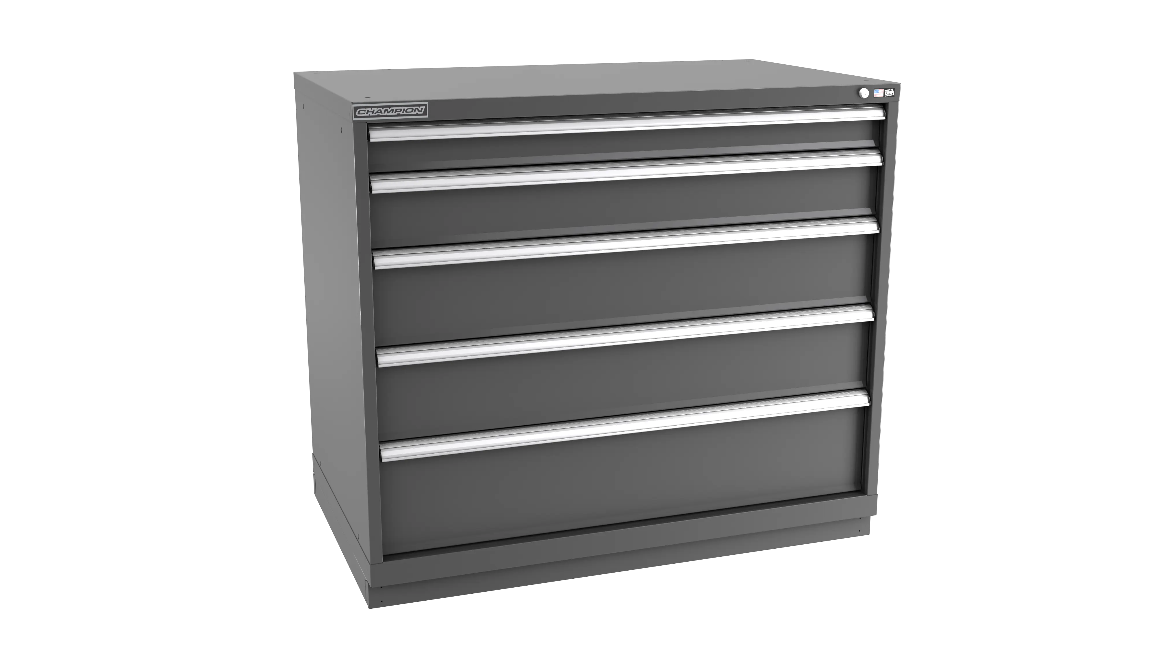 Champion Tool 5-Drawer Metal Modular Storage Cabinet with 128 Internal Compartments, 47 W x 41-3/4 H x 22-1/2 D in - CM EWS1800-0502-ILC-FTB Champion Tool Storage