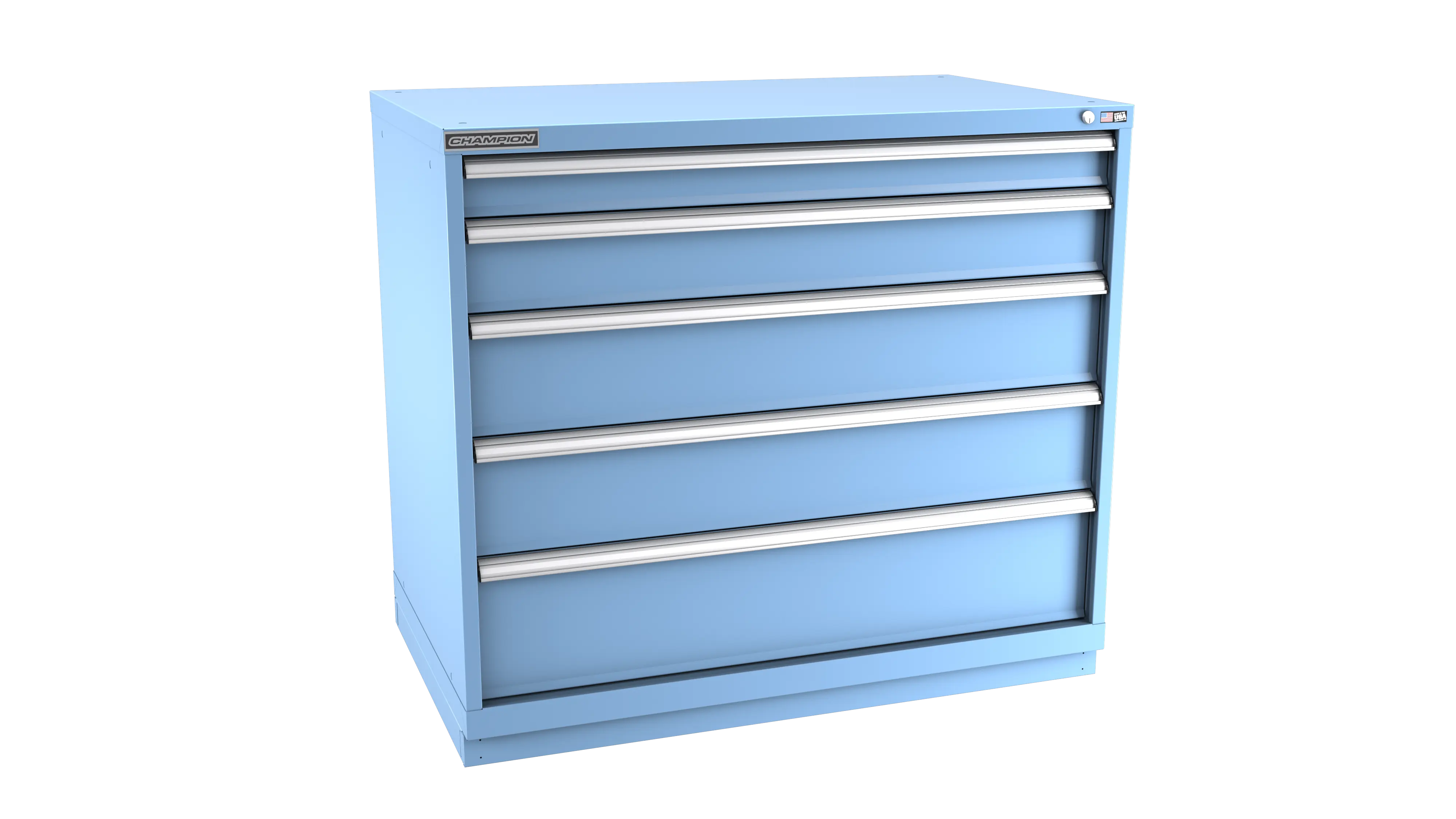 Champion Tool 5-Drawer Metal Modular Storage Cabinet with 128 Internal Compartments, 47 W x 41-3/4 H x 22-1/2 D in - CM EWS1800-0502-ILC-FTB Champion Tool Storage