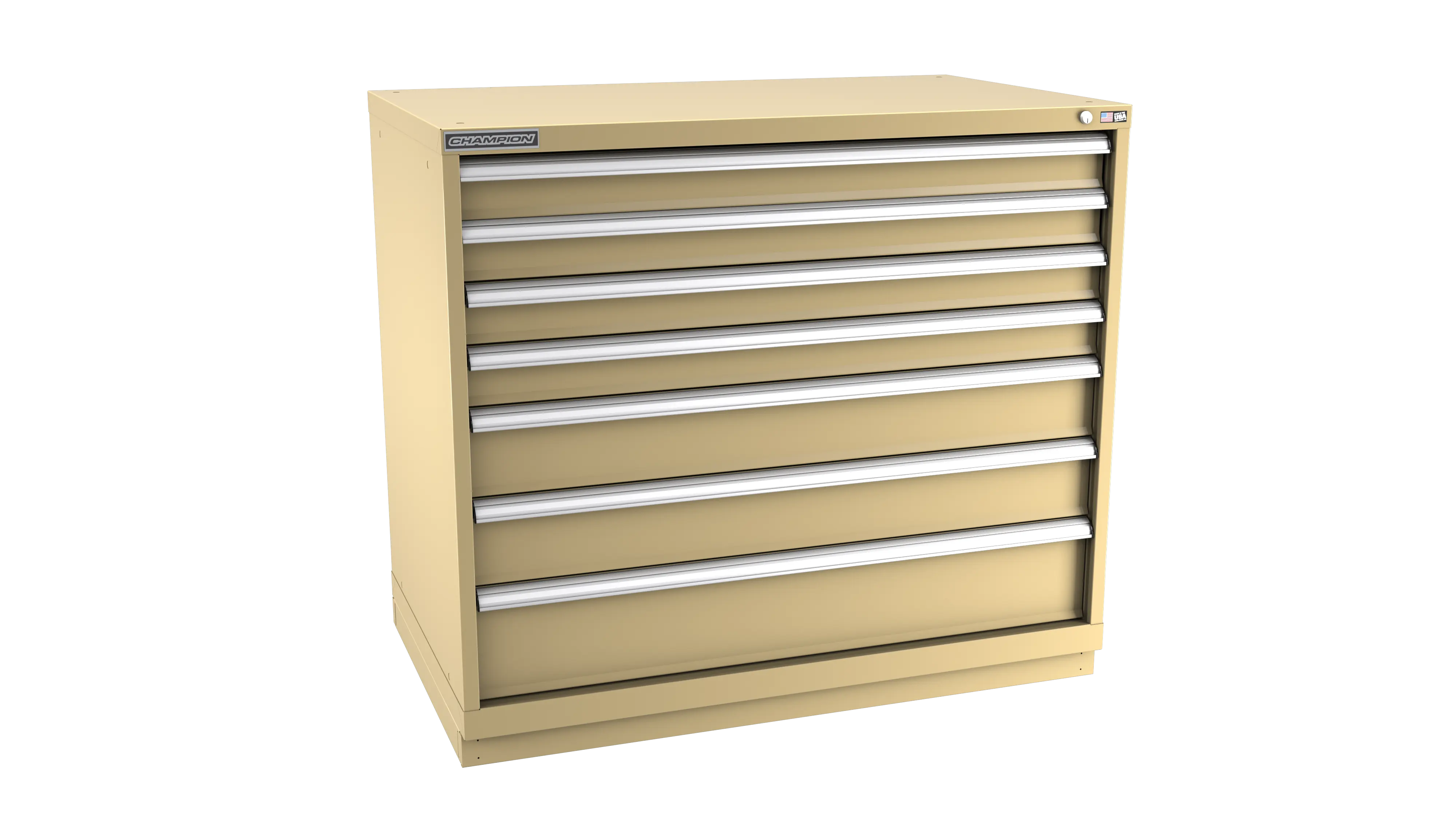 Champion Tool 7-Drawer Metal Modular Storage Cabinet with 228 Internal Compartments, 47 W x 41-3/4 H x 22-1/2 D in - CM EWS1800-0702-ILC-FTB Champion Tool Storage