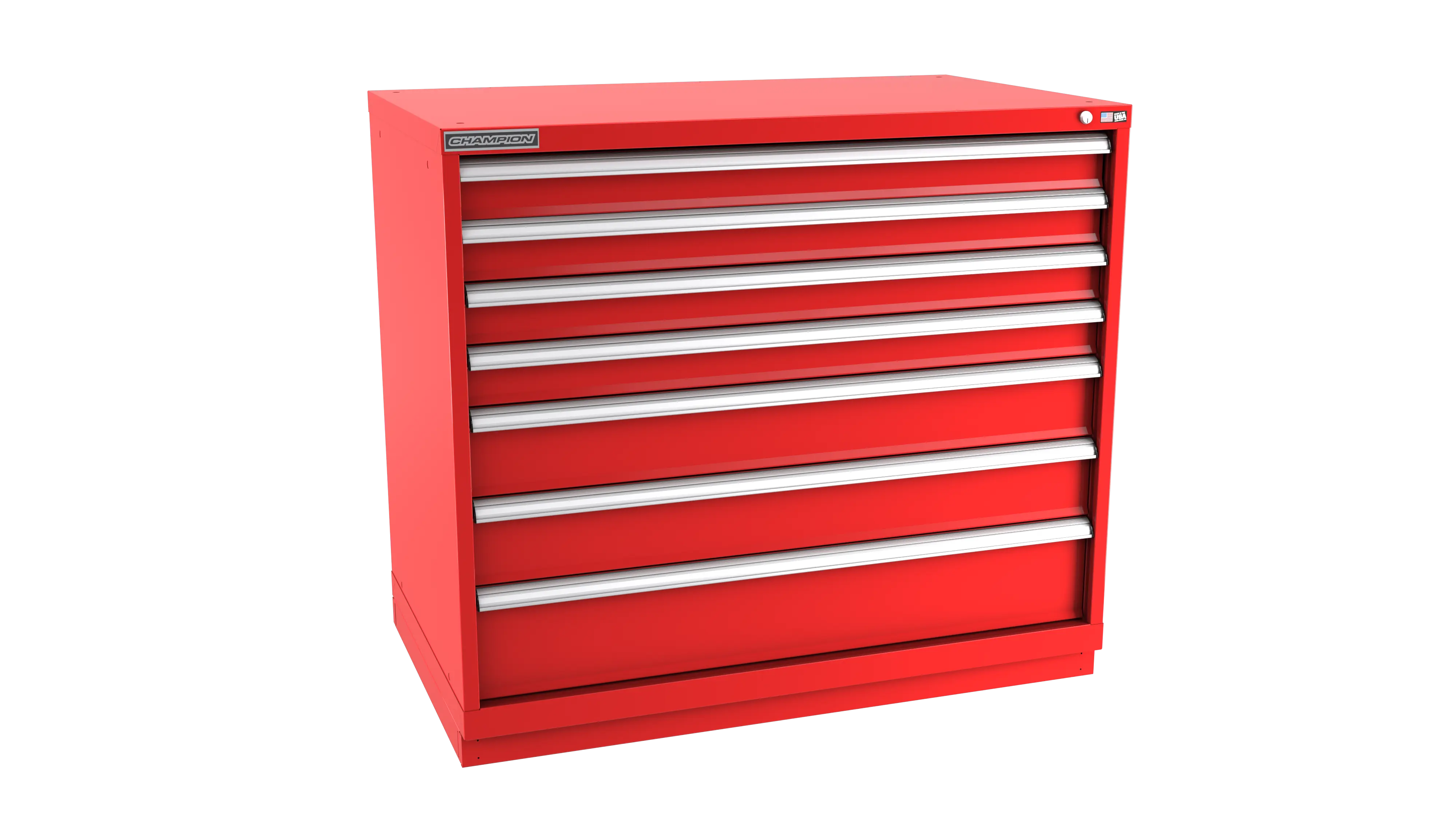 Champion Tool 7-Drawer Metal Modular Storage Cabinet with 228 Internal Compartments, 47 W x 41-3/4 H x 22-1/2 D in - CM EWS1800-0702-ILC-FTB Champion Tool Storage
