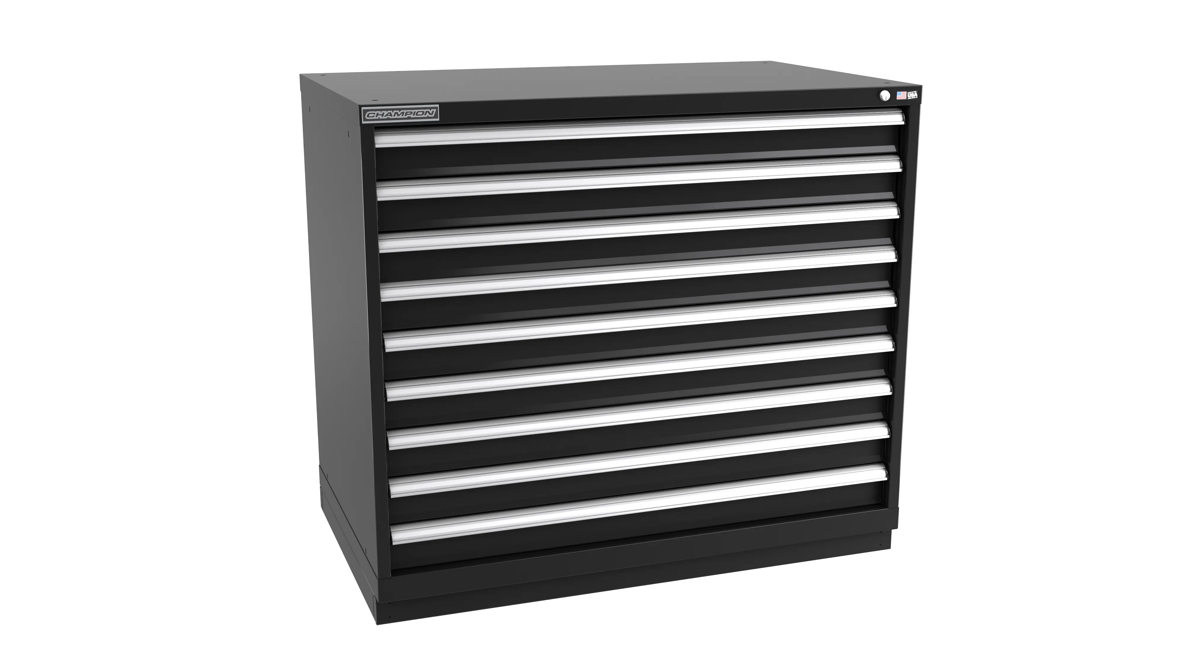 Champion Tool 9-Drawer Metal Modular Storage Cabinet with 228 Internal Compartments, 47 W x 41-3/4 H x 22-1/2 D in - CM EWS1800-0901-ILC-FTB Champion Tool Storage