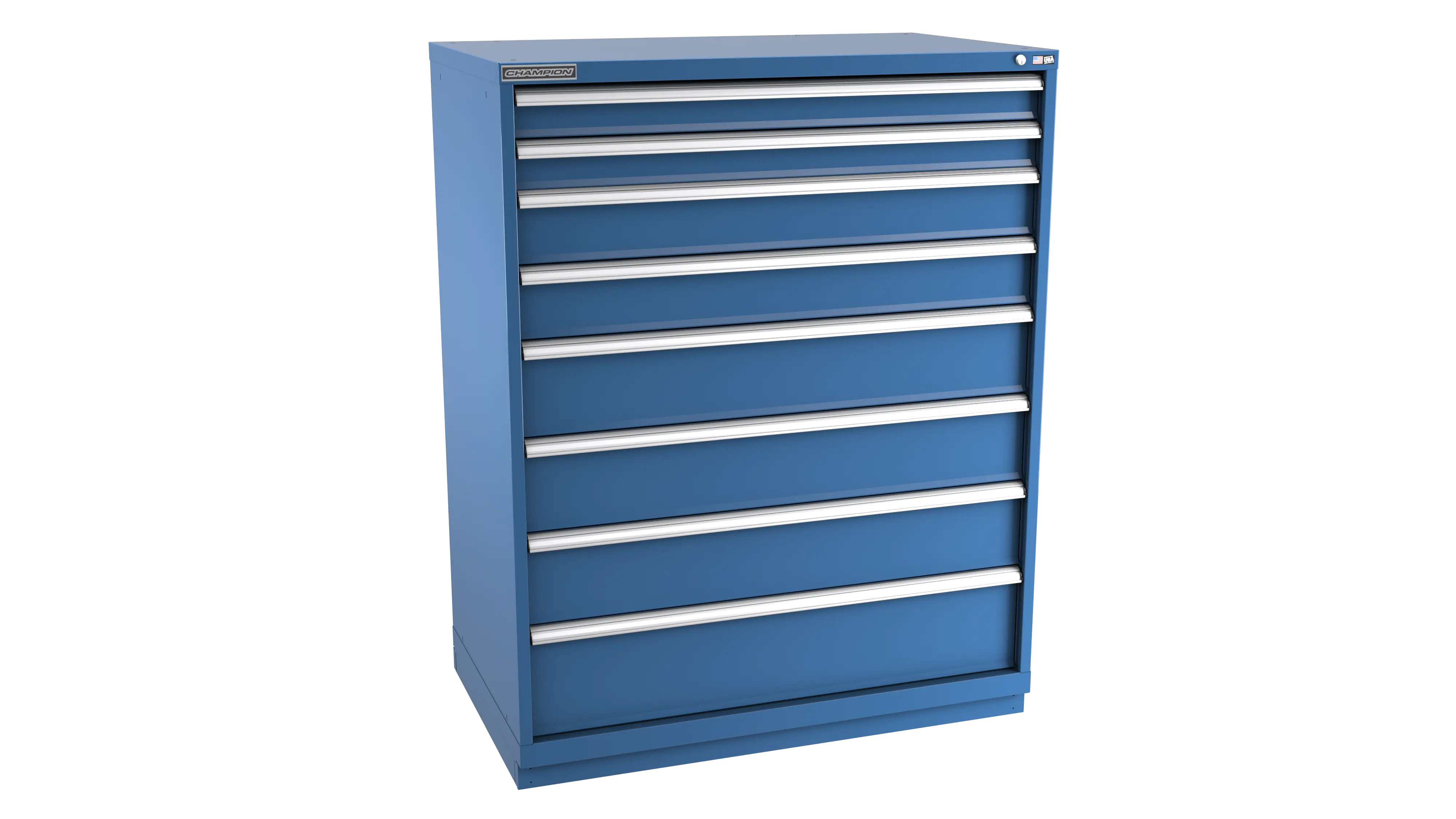 Champion Tool 8-Drawer Modular Cabinet, 47 W x 59-1/2 H x 22-1/2 D in - CM EWS2700-0801-ILC-FTB Champion Tool Storage