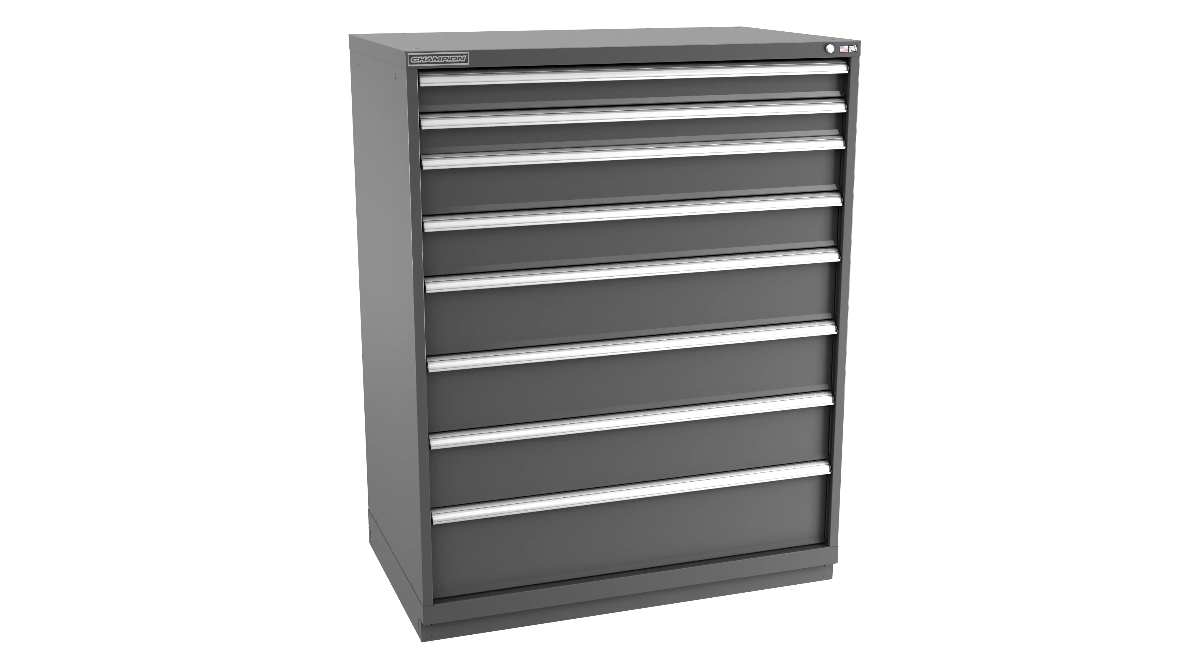 Champion Tool 8-Drawer Modular Cabinet, 47 W x 59-1/2 H x 22-1/2 D in - CM EWS2700-0801-ILC-FTB Champion Tool Storage