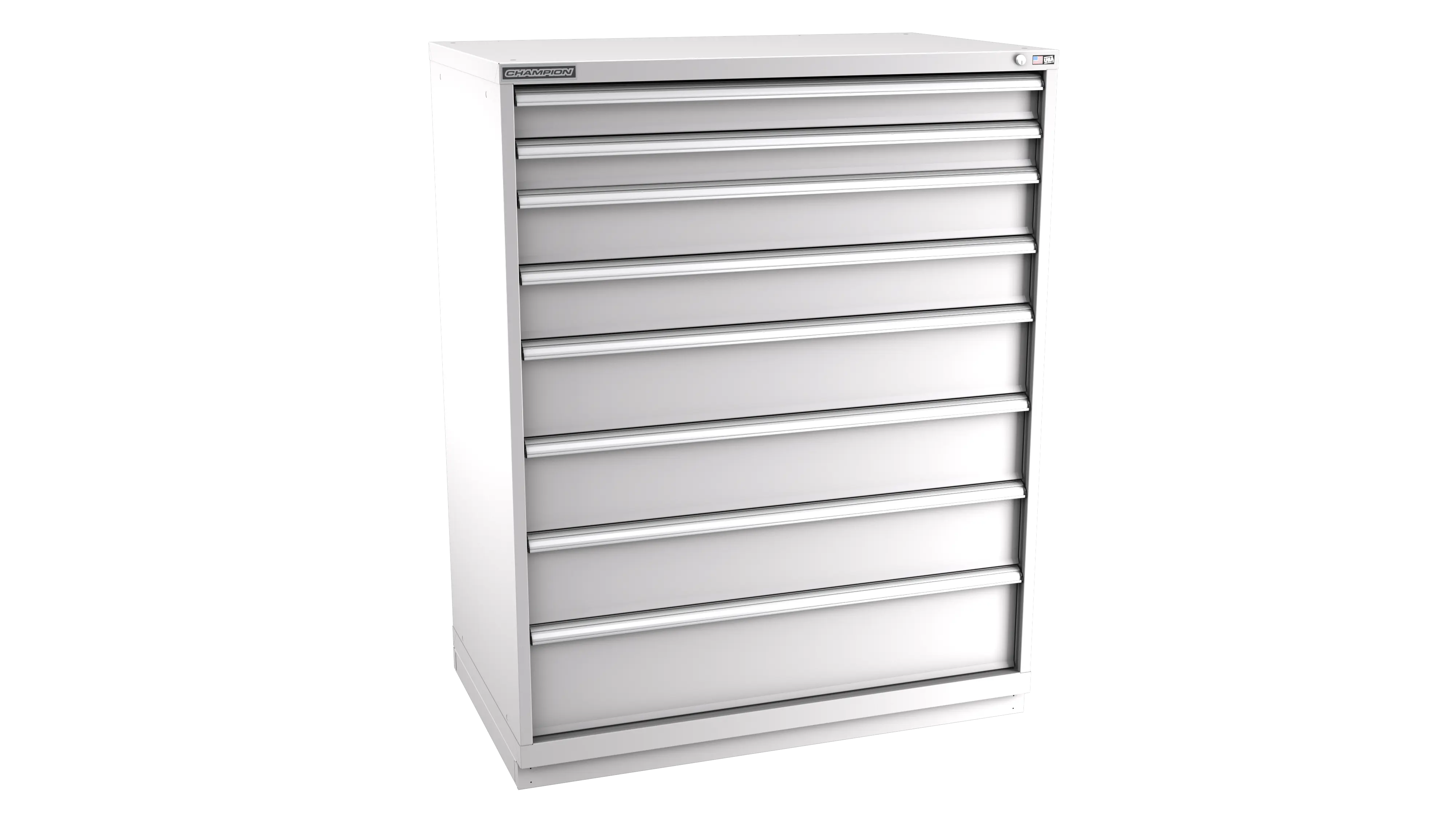 Champion Tool 8-Drawer Modular Cabinet, 47 W x 59-1/2 H x 22-1/2 D in - CM EWS2700-0801-ILC-FTB Champion Tool Storage