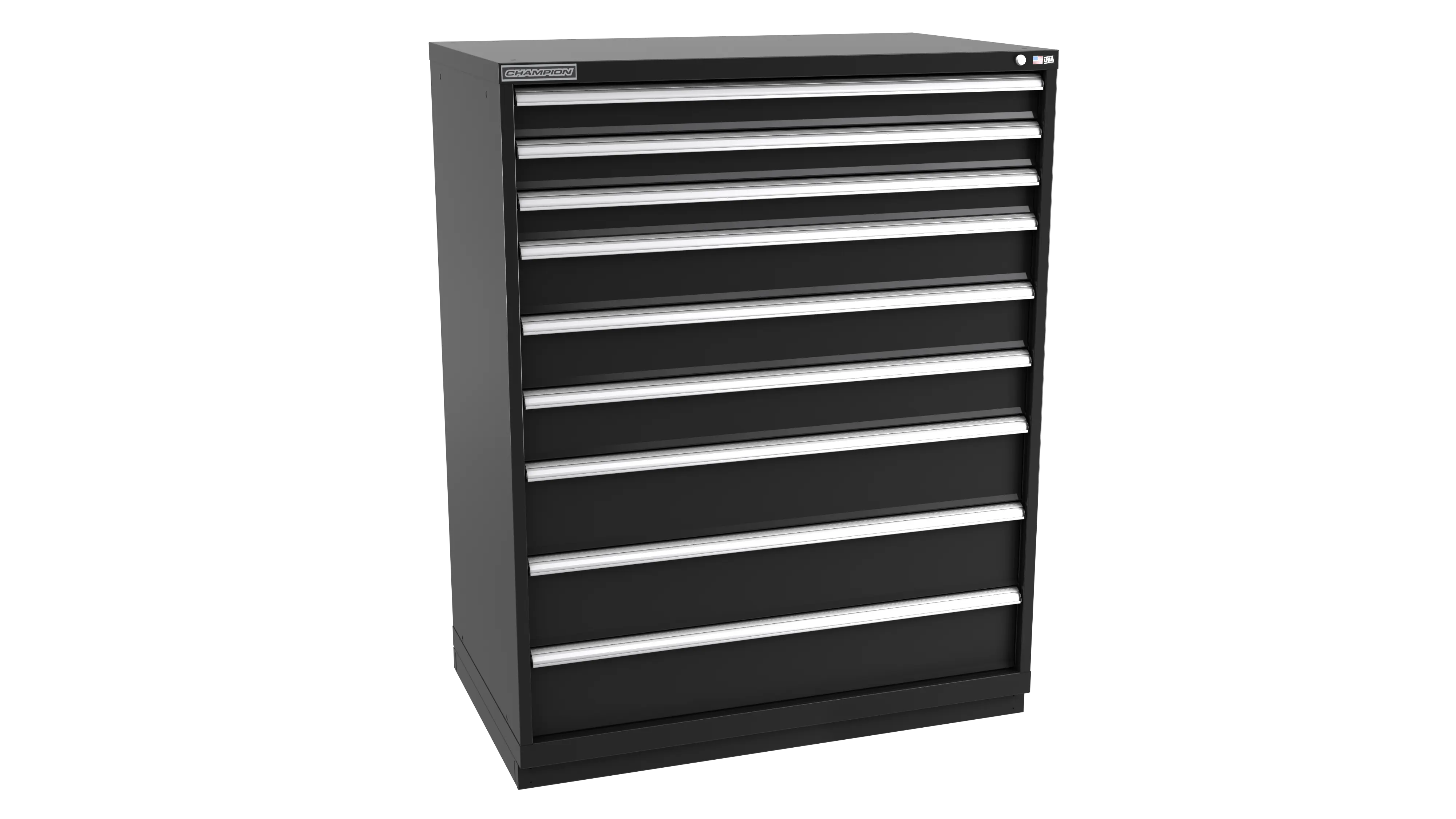 Champion Tool 9-Drawer Modular Cabinet, 47 W x 59-1/2 H x 22-1/2 D in - CM EWS2700-0901-ILC-FTB Champion Tool Storage