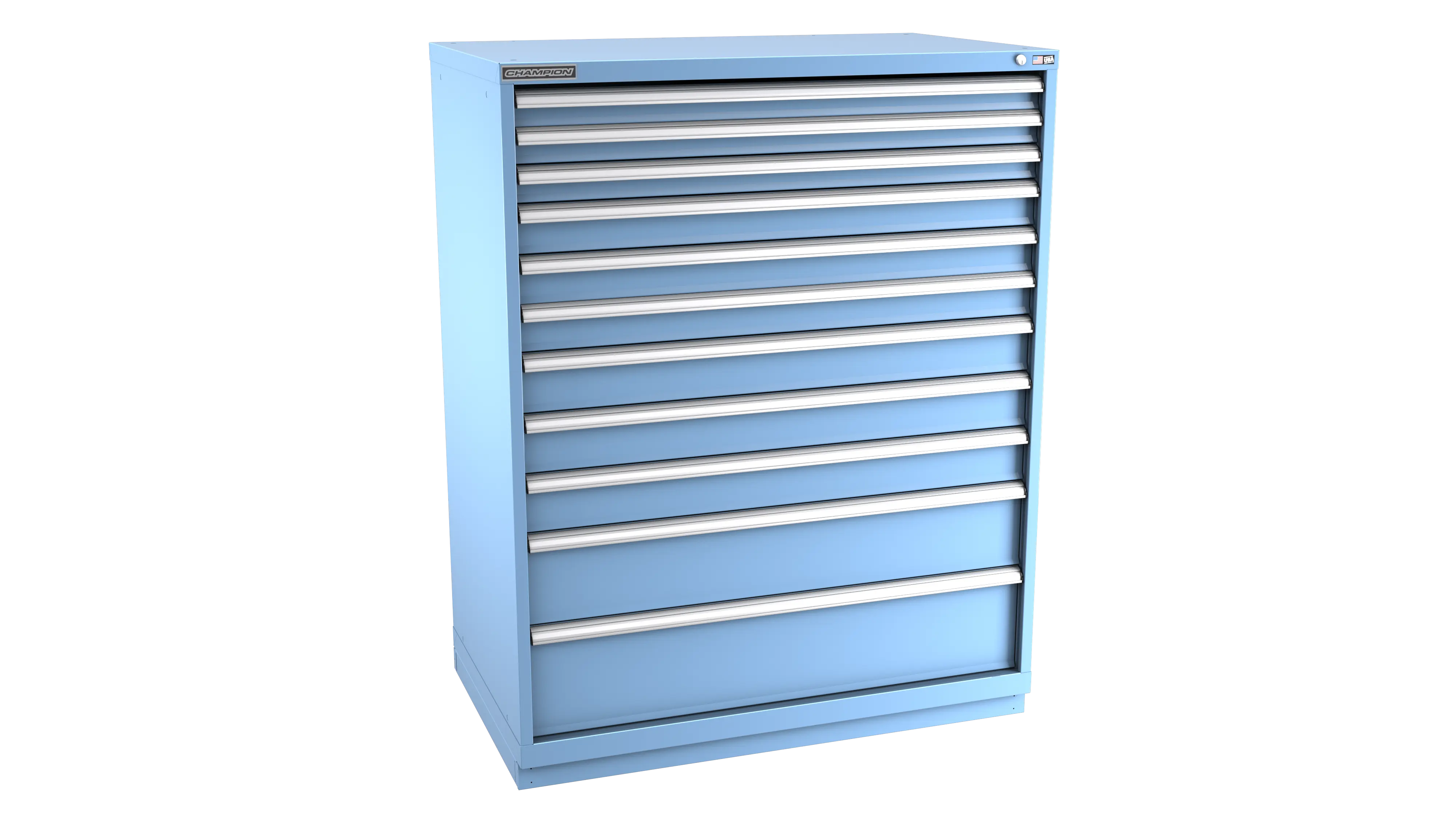 Champion Tool 11-Drawer Modular Cabinet, 47 W x 59-1/2 H x 22-1/2 D in - CM EWS2700-1101-ILC-FTB Champion Tool Storage