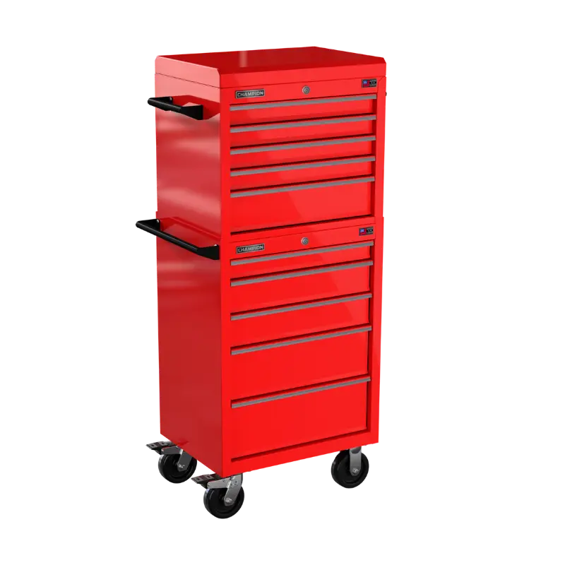 Champion Tool 10-Drawer FMPRO Combo Roll Cabinet, 27 W x 66 H x 20 D in - CM FMP2710RC Champion Tool Storage