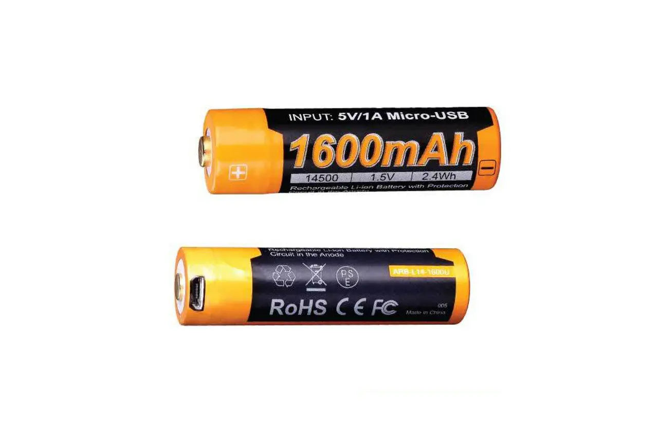 Fenix 14500 USB Rechargeable Battery, 1600mAh - F FX-ARBL141600U Fenix