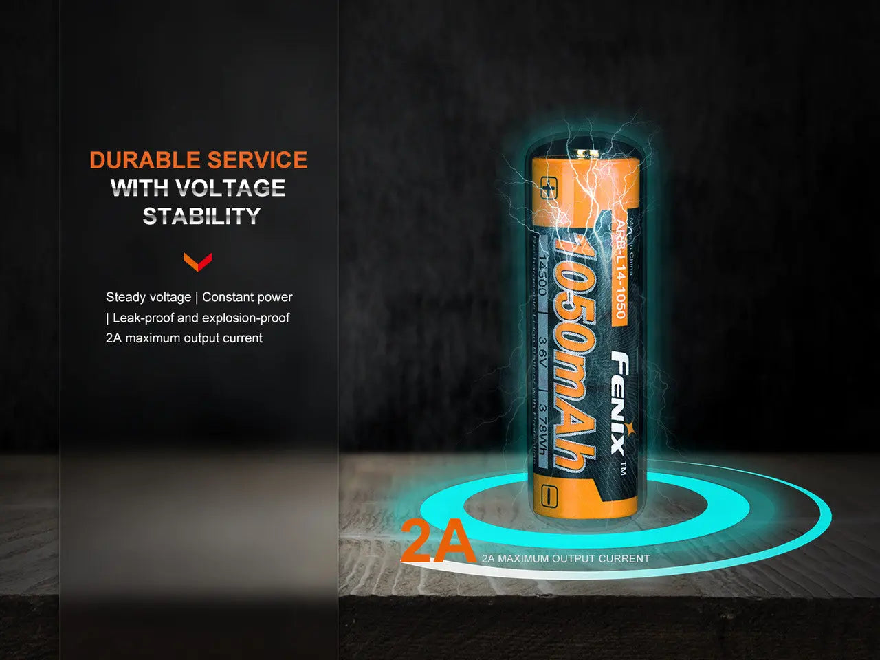 Fenix 14500 Rechargeable Battery, 1050mAh - F FX-ARBL141050 Fenix